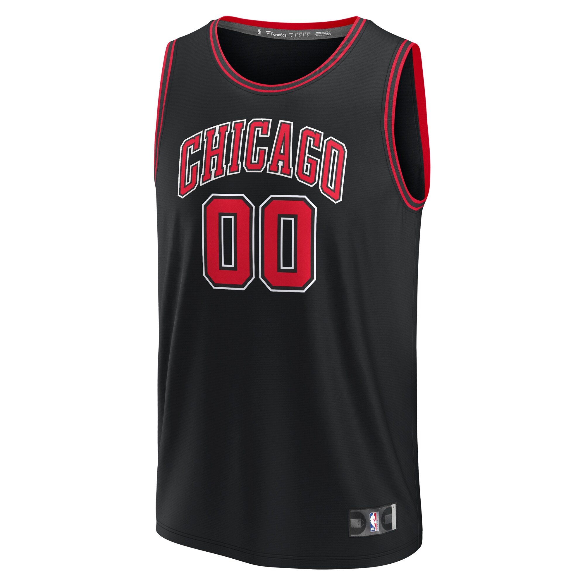 Alternative view of Chicago Bulls Fanatics Youth Fast Break Replica Custom Basketball Jersey - Statement Edition - Black