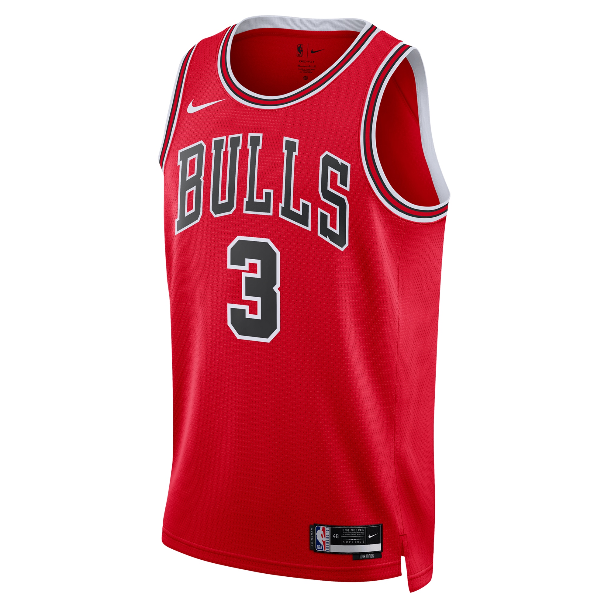 Alternative view of Chicago Bulls Icon Edition Swingman Basketball Jersey - Red - Josh Giddey - Unisex - JS135 