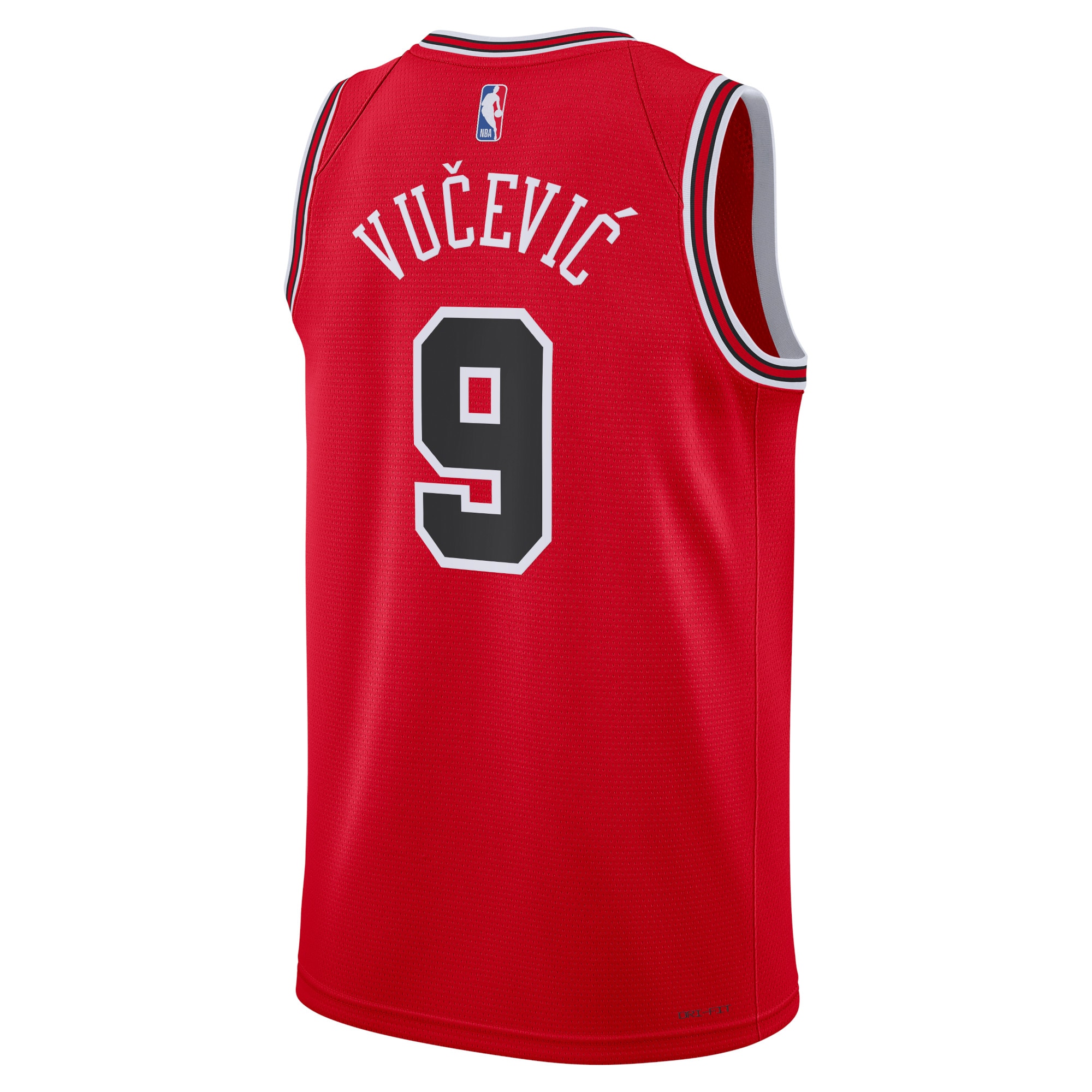 Alternative view of Chicago Bulls Icon Edition Swingman Basketball Jersey - Red - Nikola Vučević - Unisex - JS988 