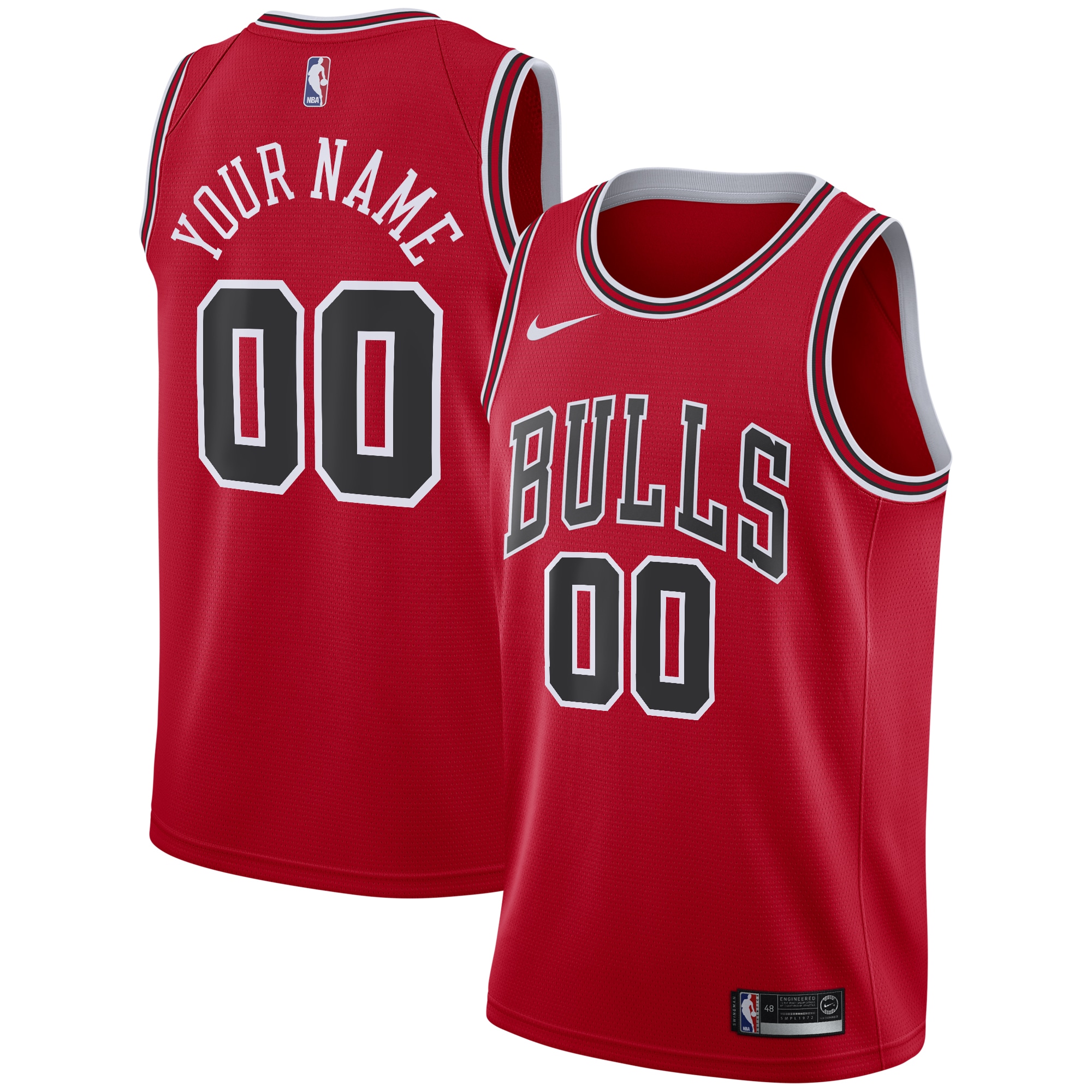 Chicago Bulls Icon Swingman Basketball Jersey - Custom - Youth - JS786 