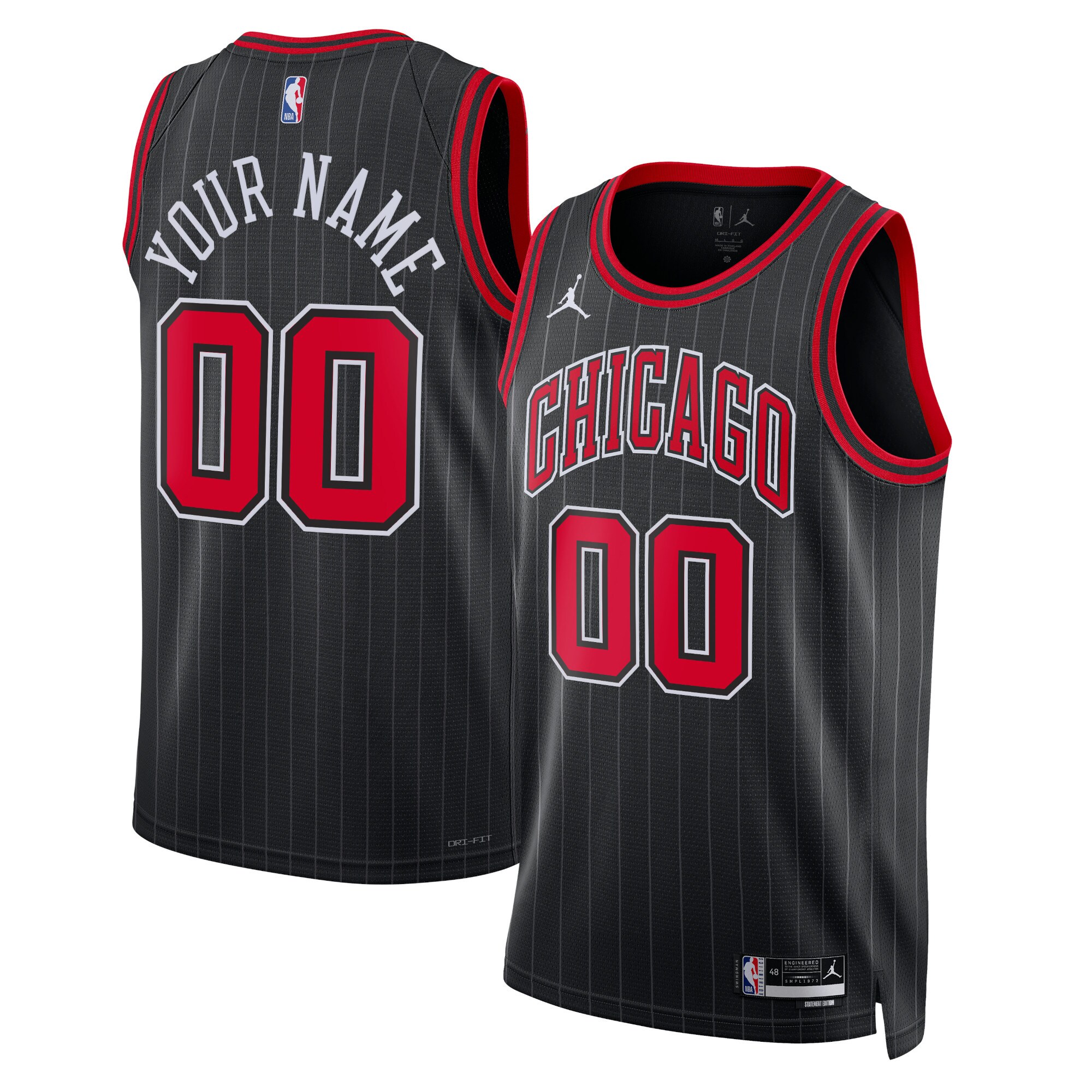 Chicago Bulls Jordan Brand Unisex 2022/23 Swingman Custom Basketball Jersey - Statement Edition - Black