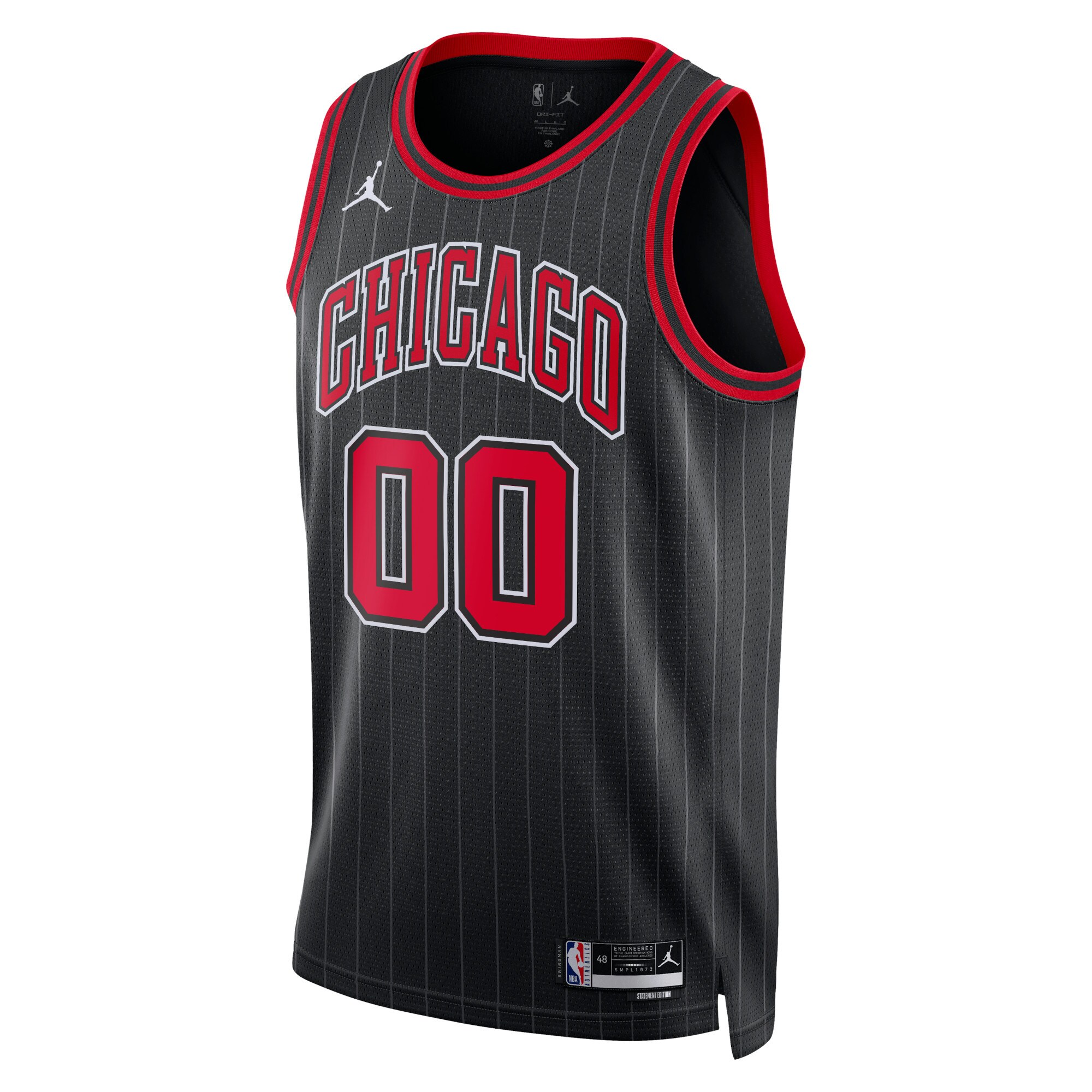 Alternative view of Chicago Bulls Jordan Brand Unisex 2022/23 Swingman Custom Basketball Jersey - Statement Edition - Black