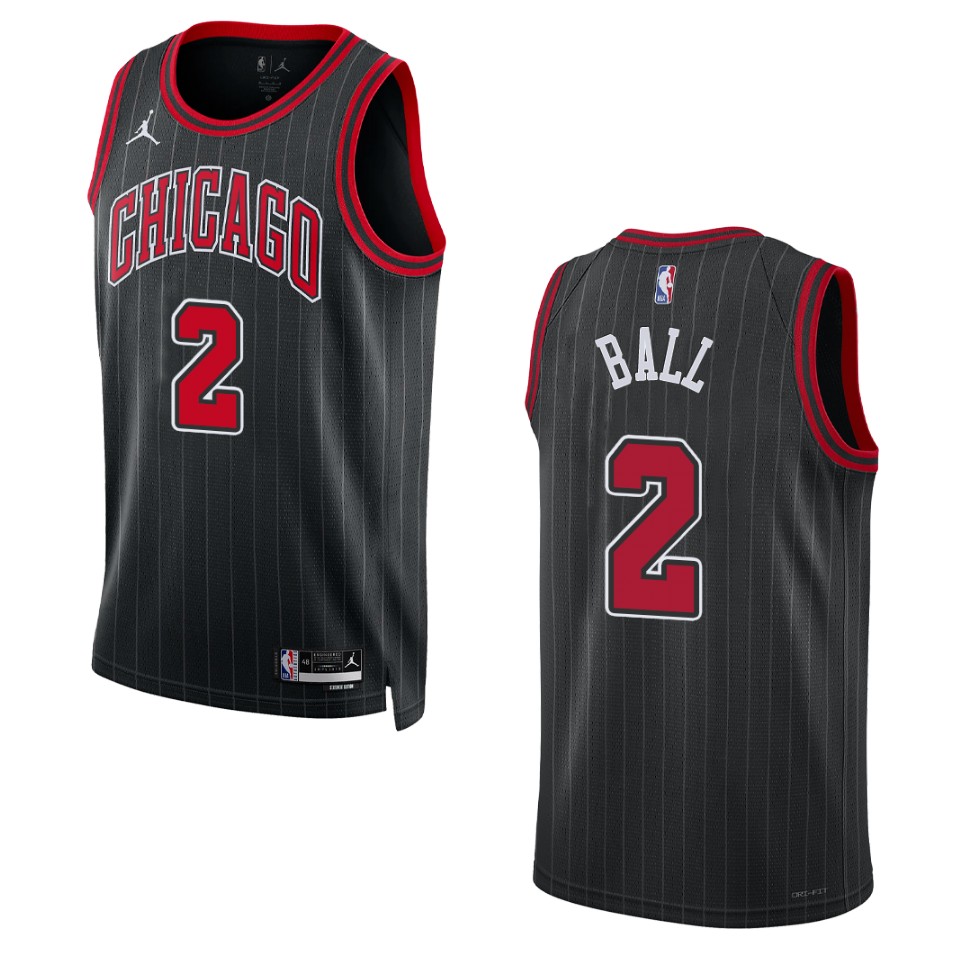 Chicago Bulls Lonzo Ball 2022-23 Statement Edition Black Swingman Basketball Jersey