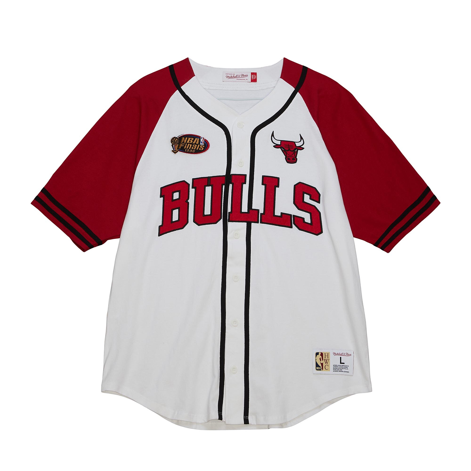 Alternative view of Chicago Bulls Mitchell & Ness Practice Day Baseball Basketball Jersey - White