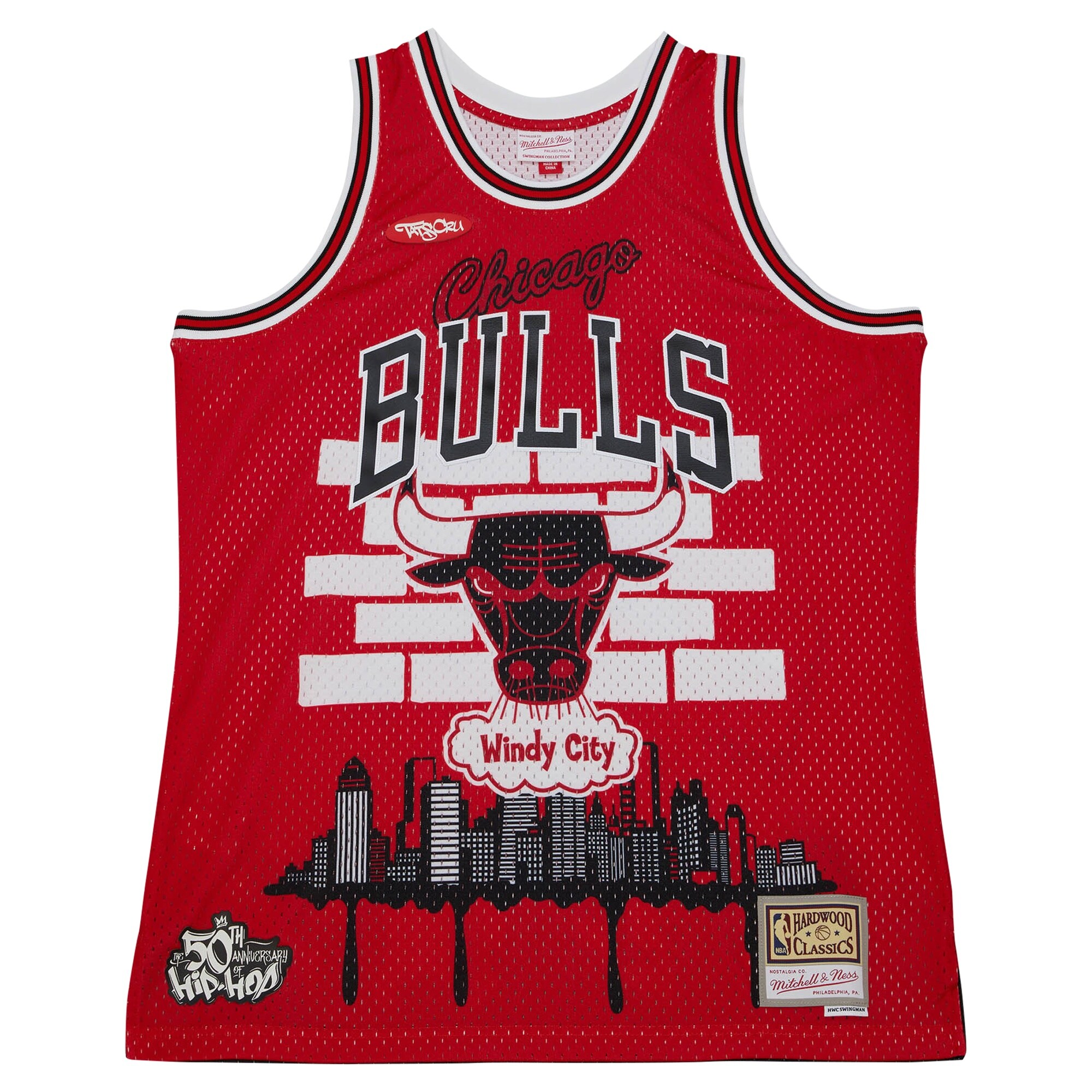 Alternative view of Chicago Bulls Mitchell & Ness X Tats Cru Hardwood Classics Fashion Basketball Jersey - Red