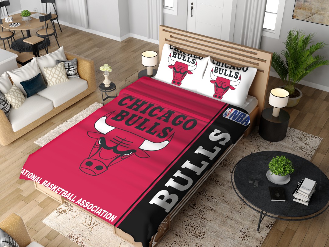 Alternative view of Chicago Bulls NBA Basketball Bedding Set - Custom Bedding Set