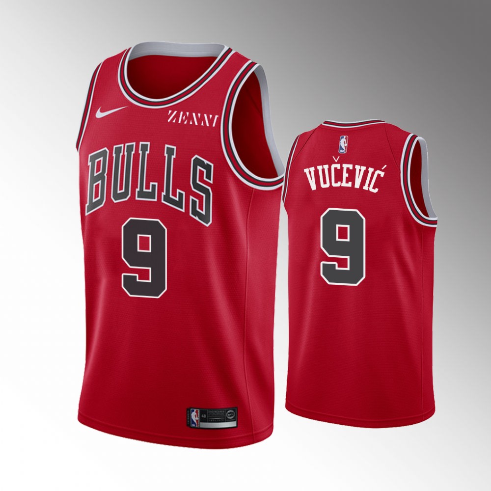 Chicago Bulls Nikola Vucevic Red Icon Edition Vucevic Basketball Jersey