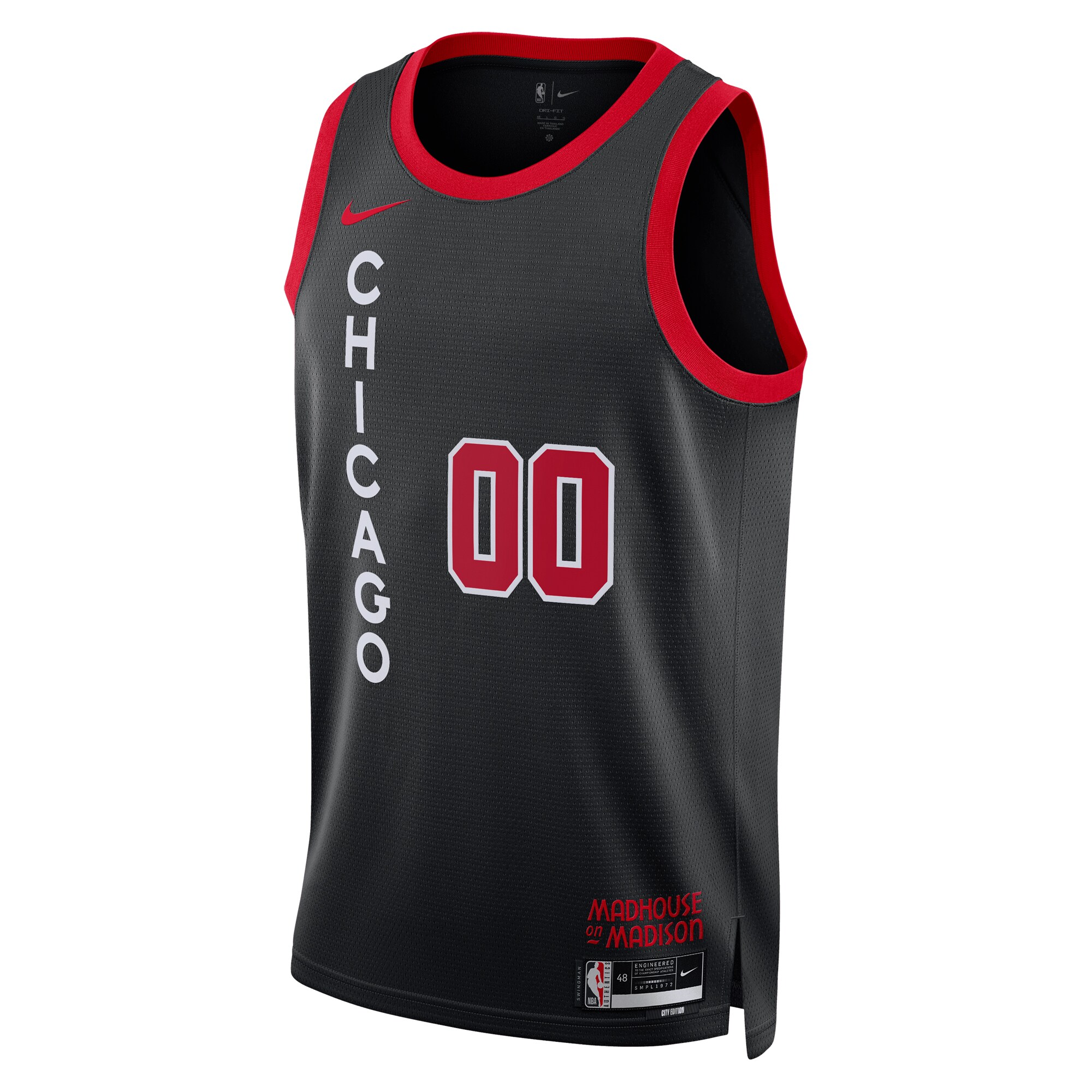 Alternative view of Chicago Bulls Unisex 2023/24 Custom Swingman Basketball Jersey - Black - City Edition