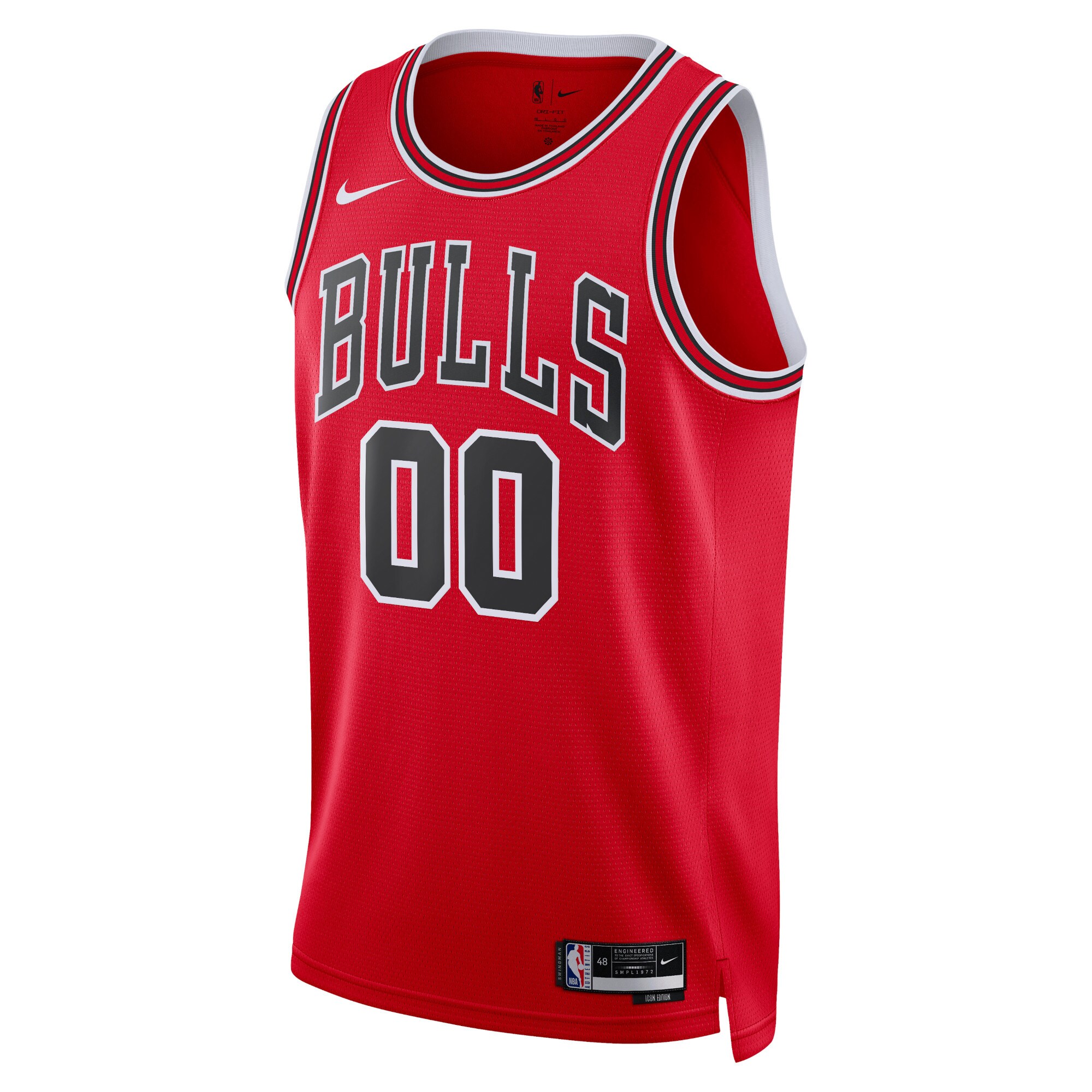 Alternative view of Chicago Bulls Unisex Swingman Custom Basketball Jersey Red - Icon Edition