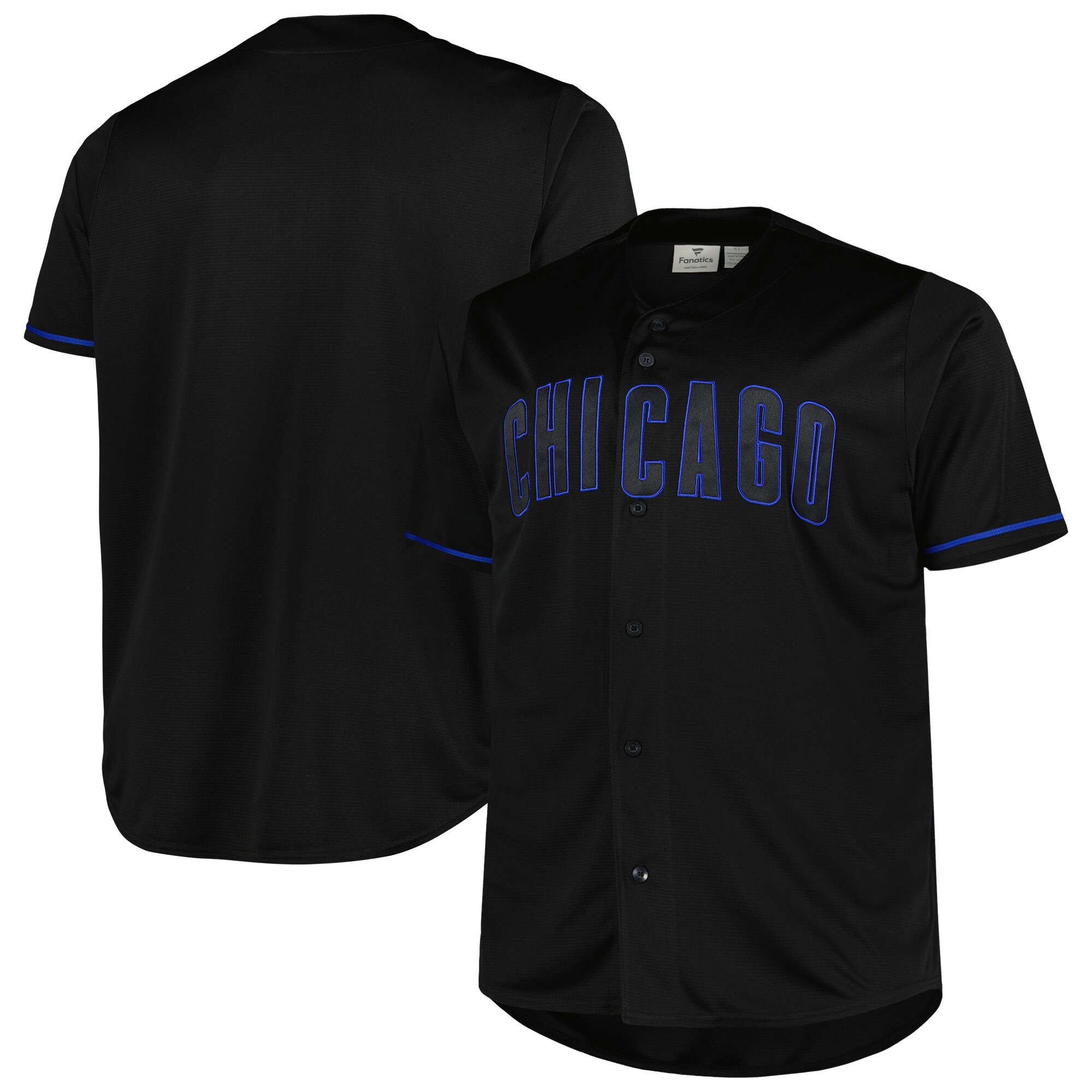 Alternative view of Chicago Cubs Big & Tall Pop Fashion Jersey - Black