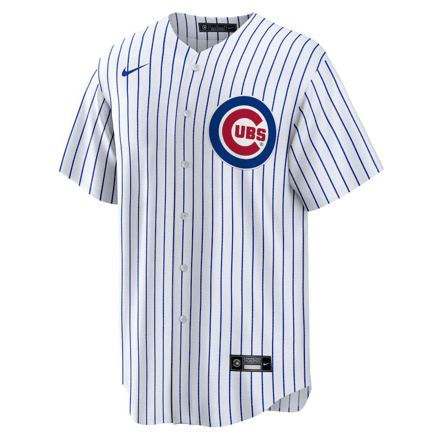 Alternative view of Chicago Cubs Home Blank Men Baseball Jersey - White