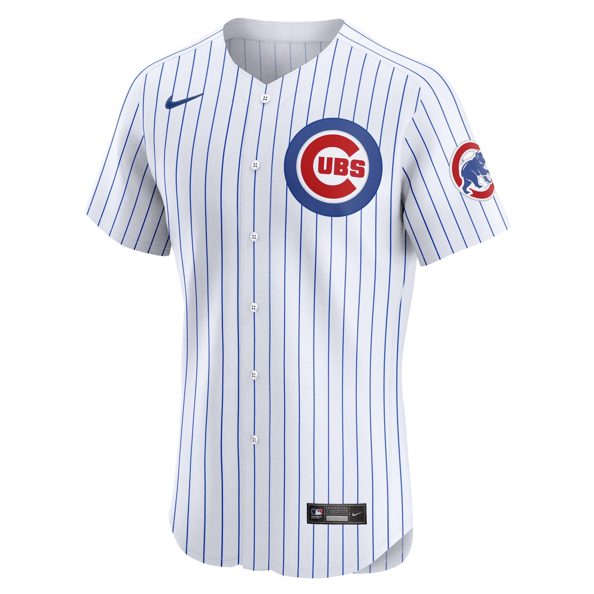 Alternative view of Chicago Cubs Home Elite Custom Baseball Jersey - White