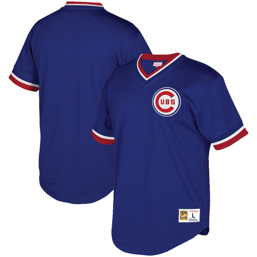 Chicago Cubs Mitchell & Ness Big & Tall Mesh V-neck Baseball Jersey - Royal