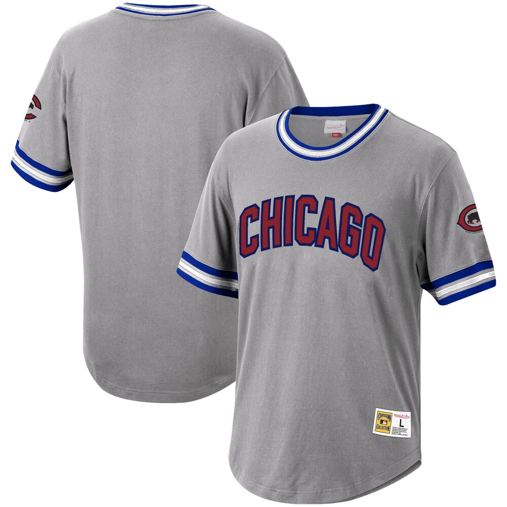 Chicago Cubs Mitchell & Ness Cooperstown Collection Wild Pitch Baseball Jersey T-shirt - Gray