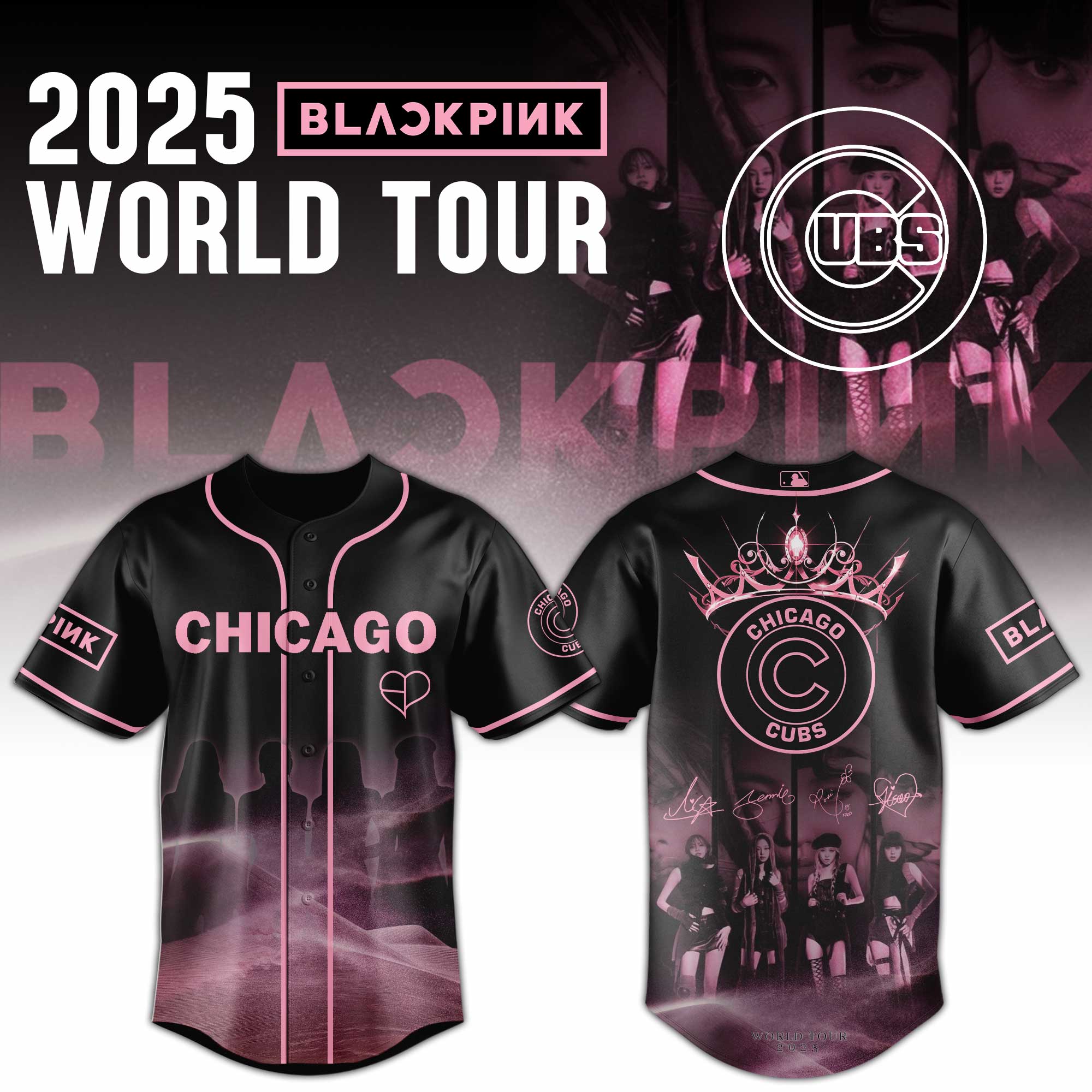 Chicago Cubs Mlb X Blackpink 2025 World Tour Baseball Jersey