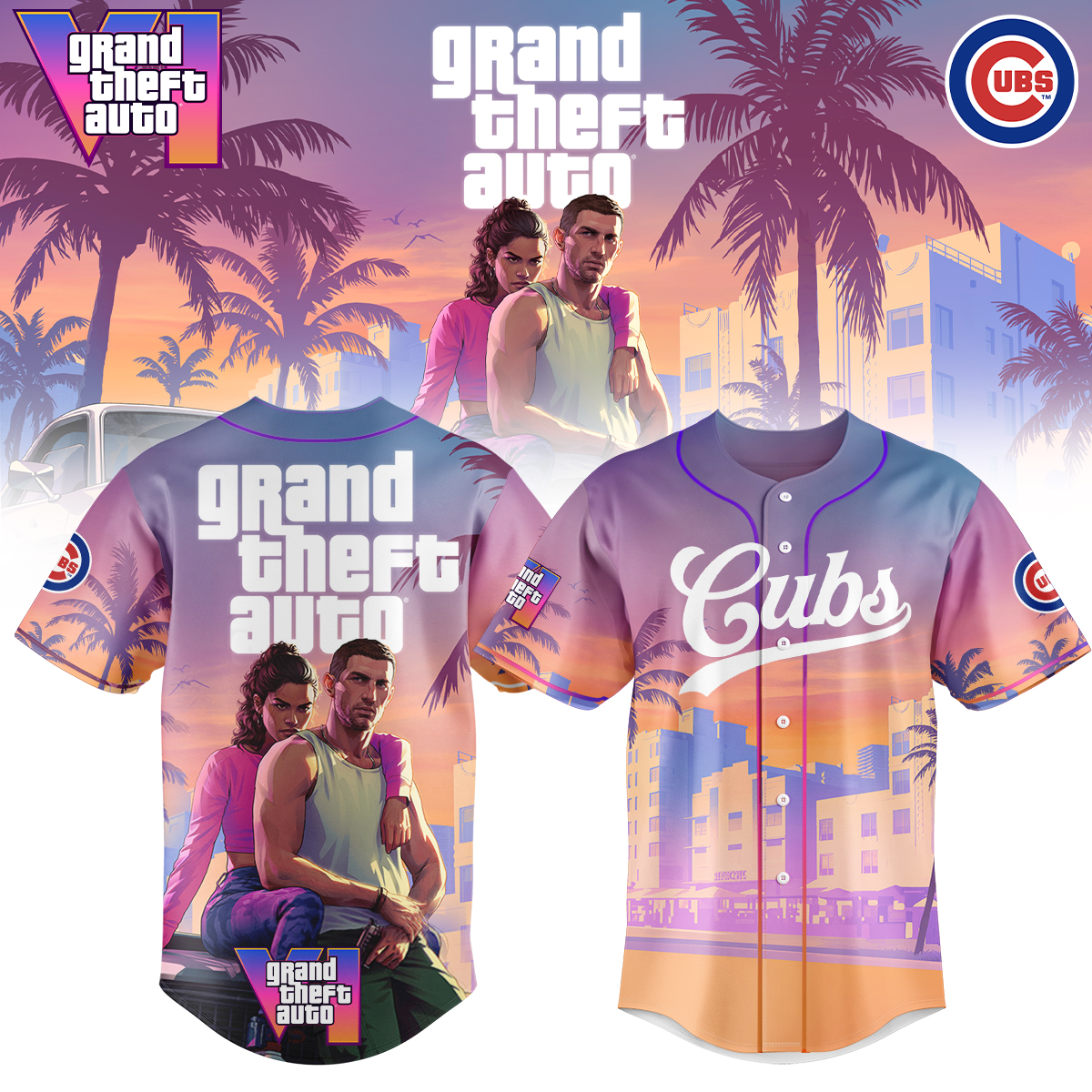 Chicago Cubs Mlb X Grand Theft Auto Baseball Jersey