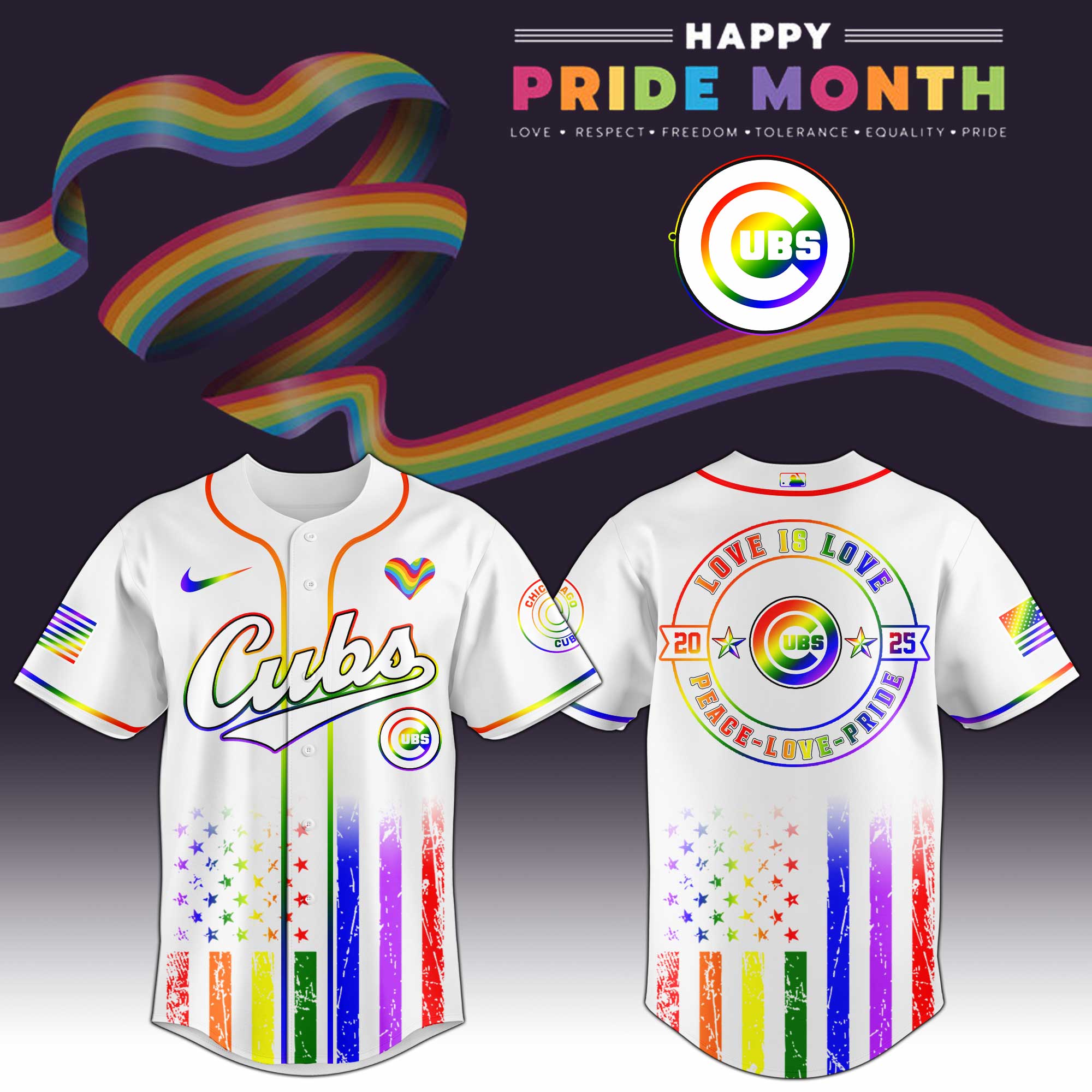 Chicago Cubs Mlb X Happy Pride Month Limited Edition Jersey 2025