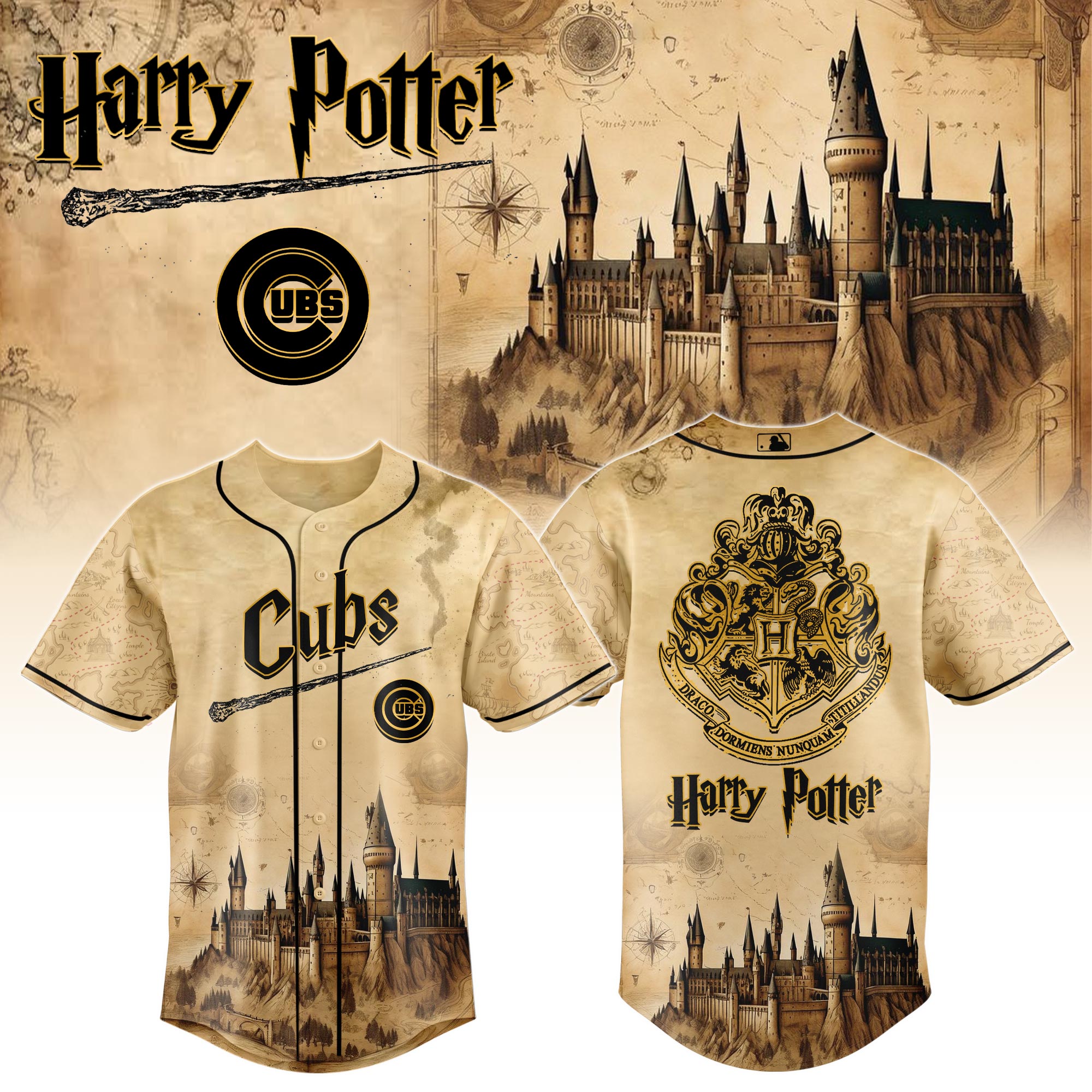 Chicago Cubs Mlb X Harry Potter Magic On The Mound Baseball Jersey