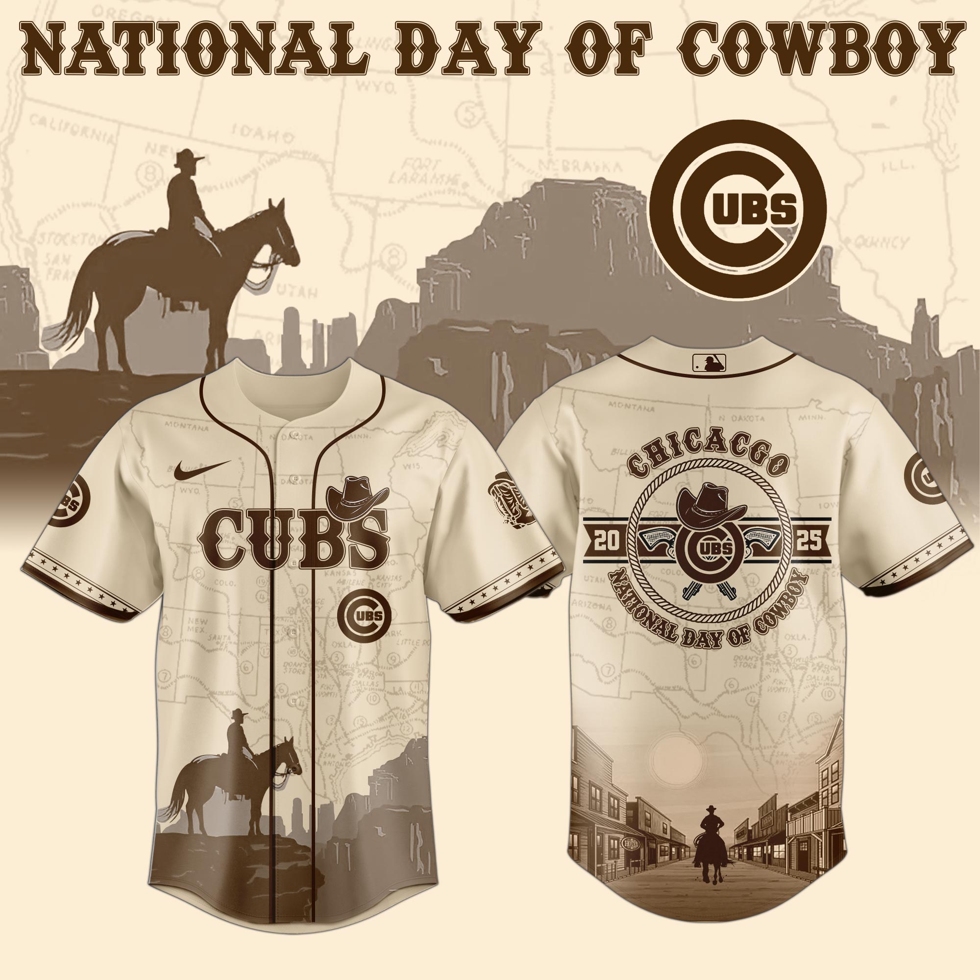 Chicago Cubs Mlb X National Day Of Cowboy Baseball Jersey