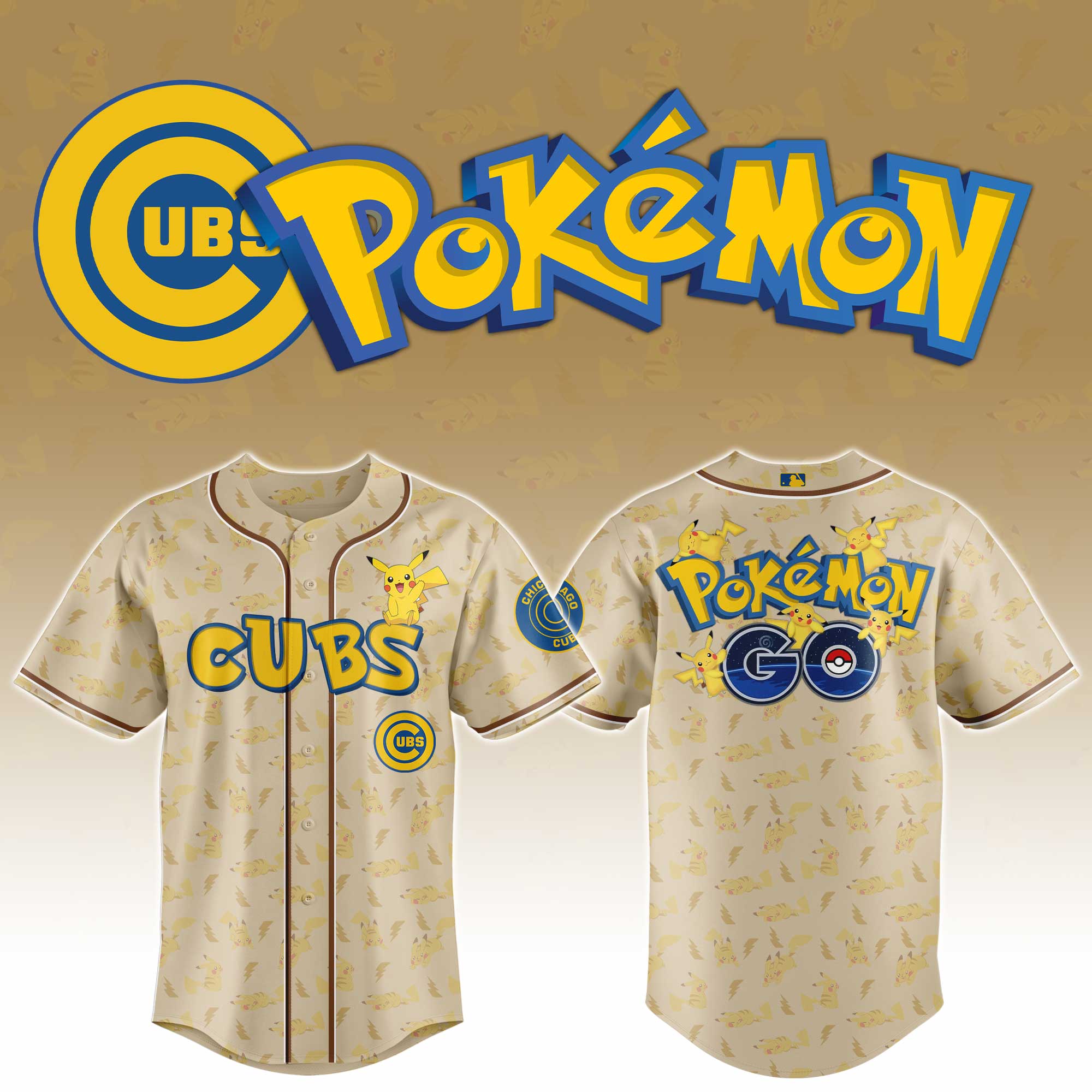 Chicago Cubs Mlb X Pokemon Go Baseball Jersey