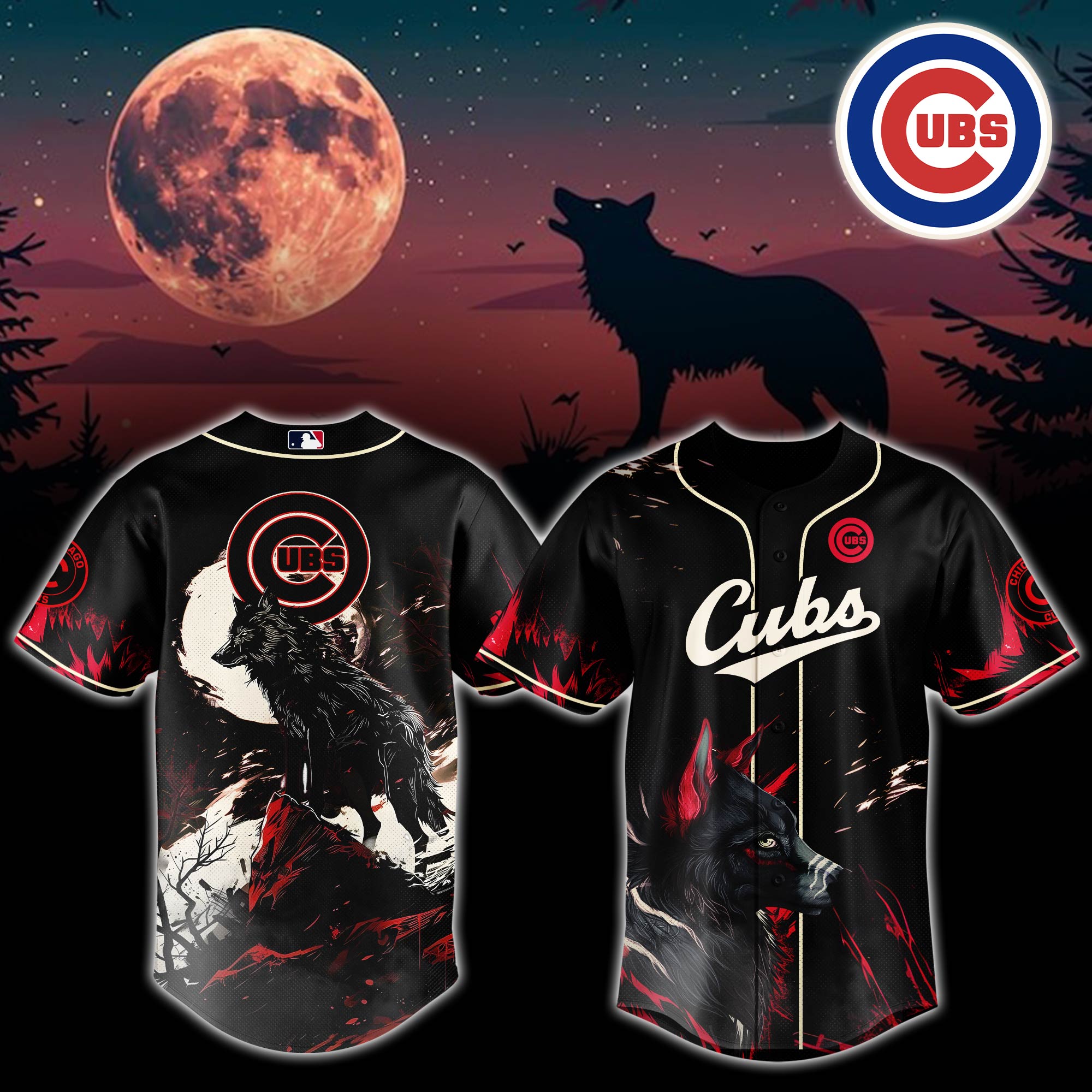 Chicago Cubs Mlb X Wolf Baseball Jersey