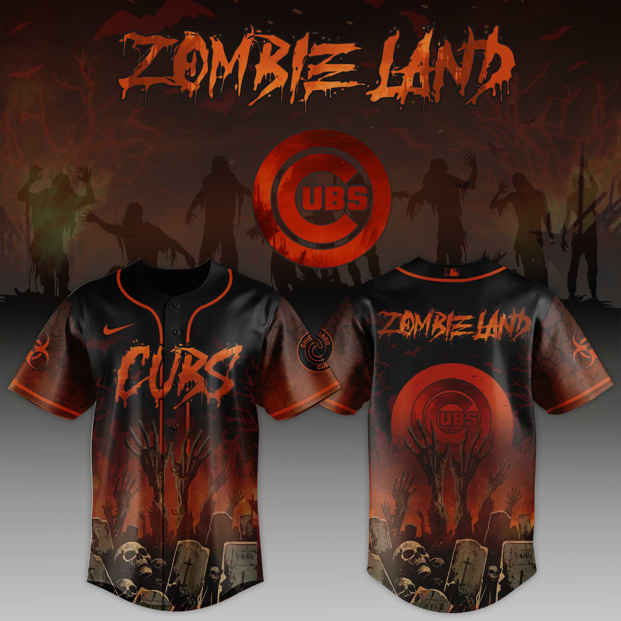 Chicago Cubs Mlb X Zombieland Baseball Jersey