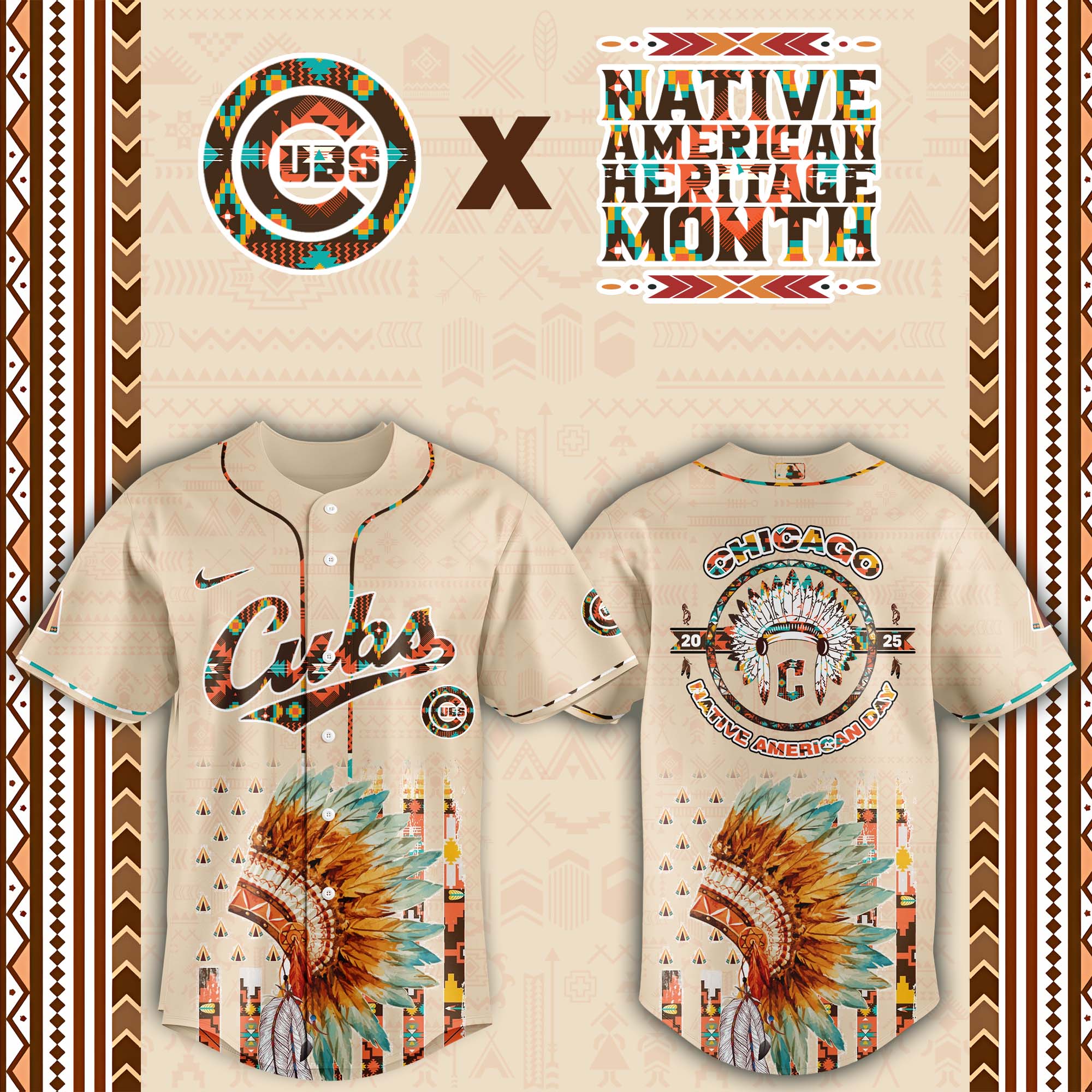 Chicago Cubs Native American Heritage Month Baseball Jersey