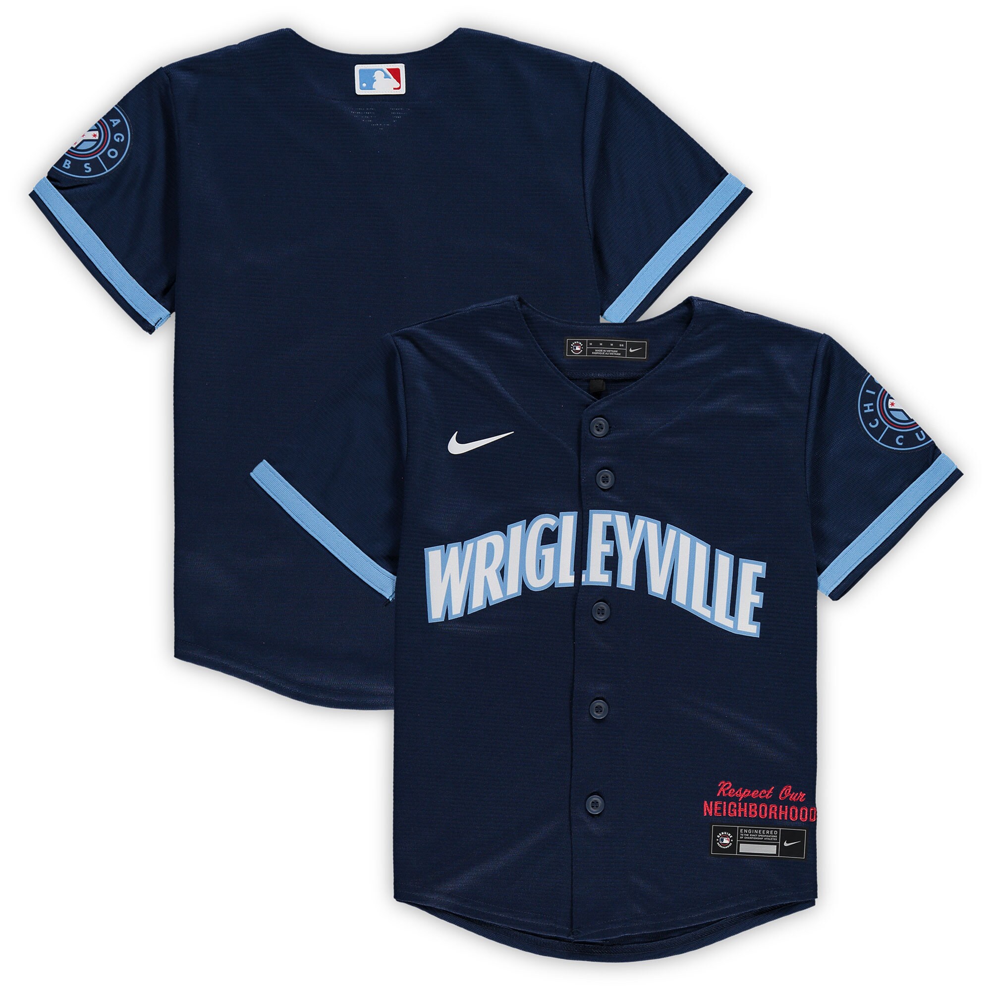 Alternative view of Chicago Cubs Preschool Mlb City Connect Replica Team Baseball Jersey – Navy