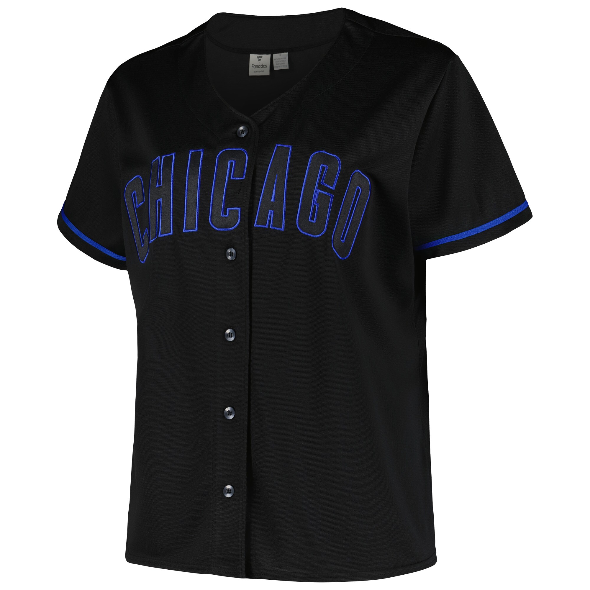 Alternative view of Chicago Cubs Profile Women's Plus Size Pop Fashion Baseball Jersey - Black