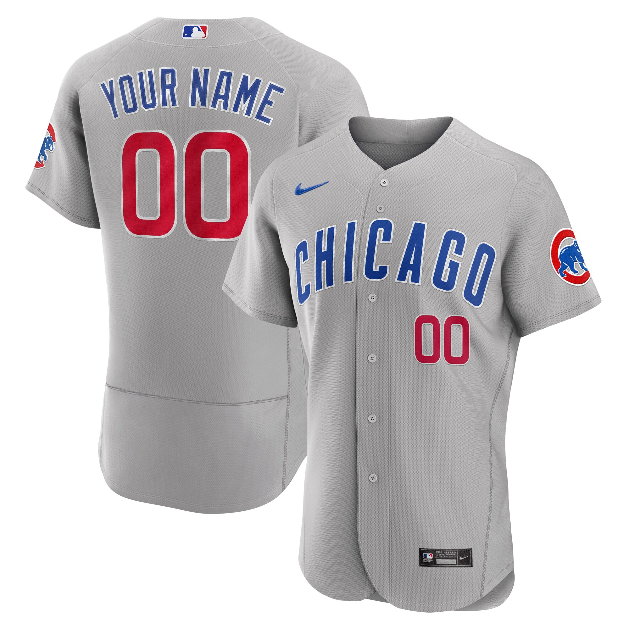 Chicago Cubs Road Authentic Custom Baseball Jersey - Gray