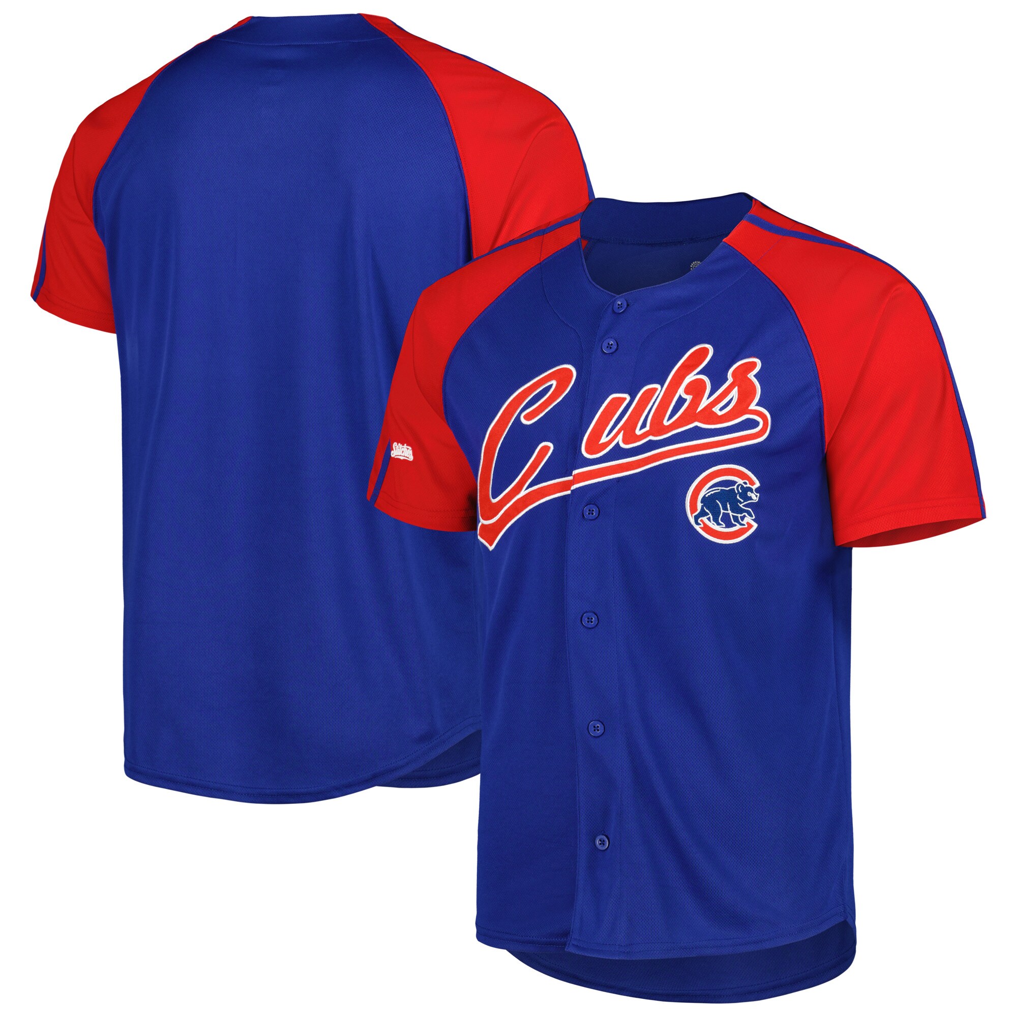Alternative view of Chicago Cubs Stitches Button-down Raglan Fashion Jersey – Royal