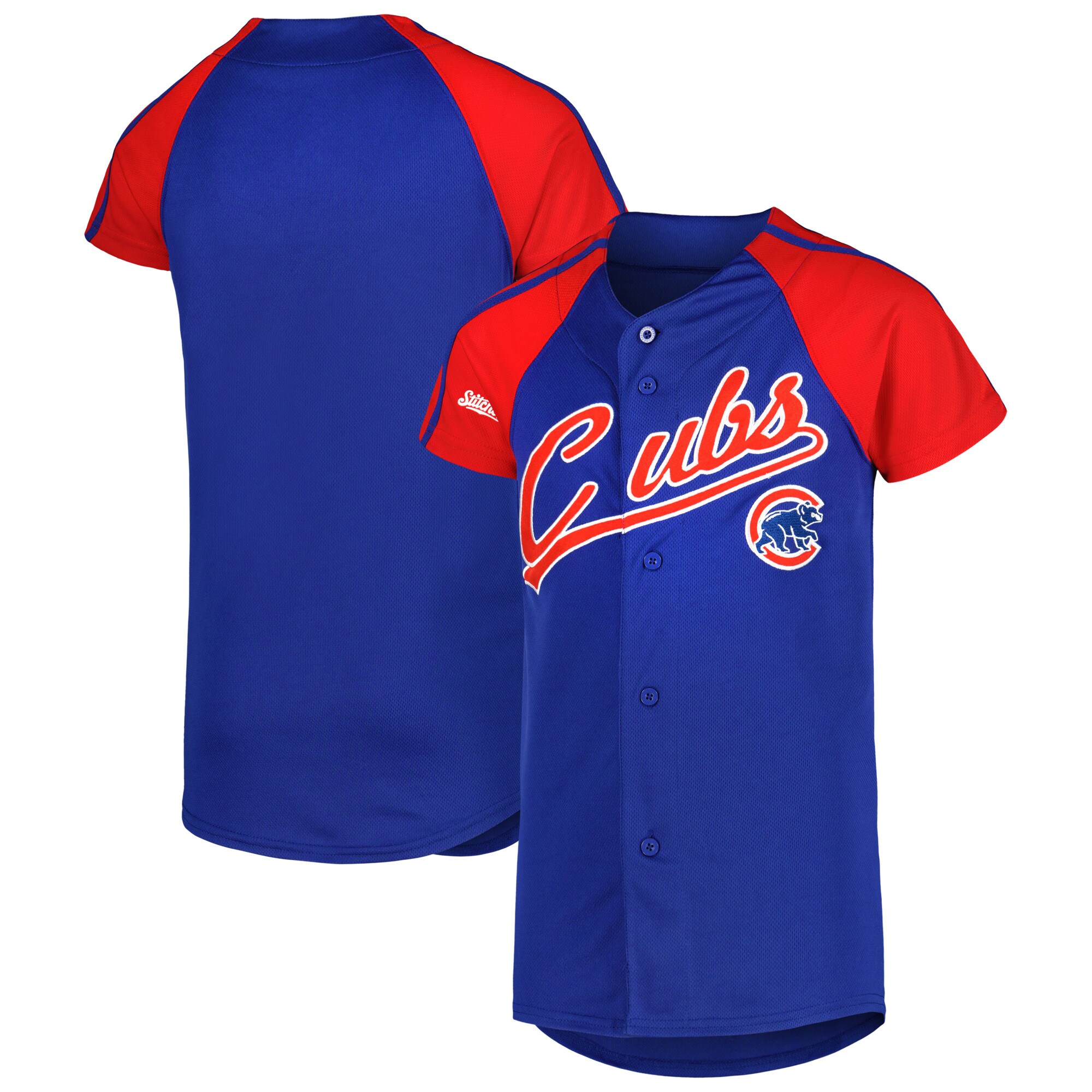Alternative view of Chicago Cubs Stitches Youth Team Baseball Jersey - Royal/red