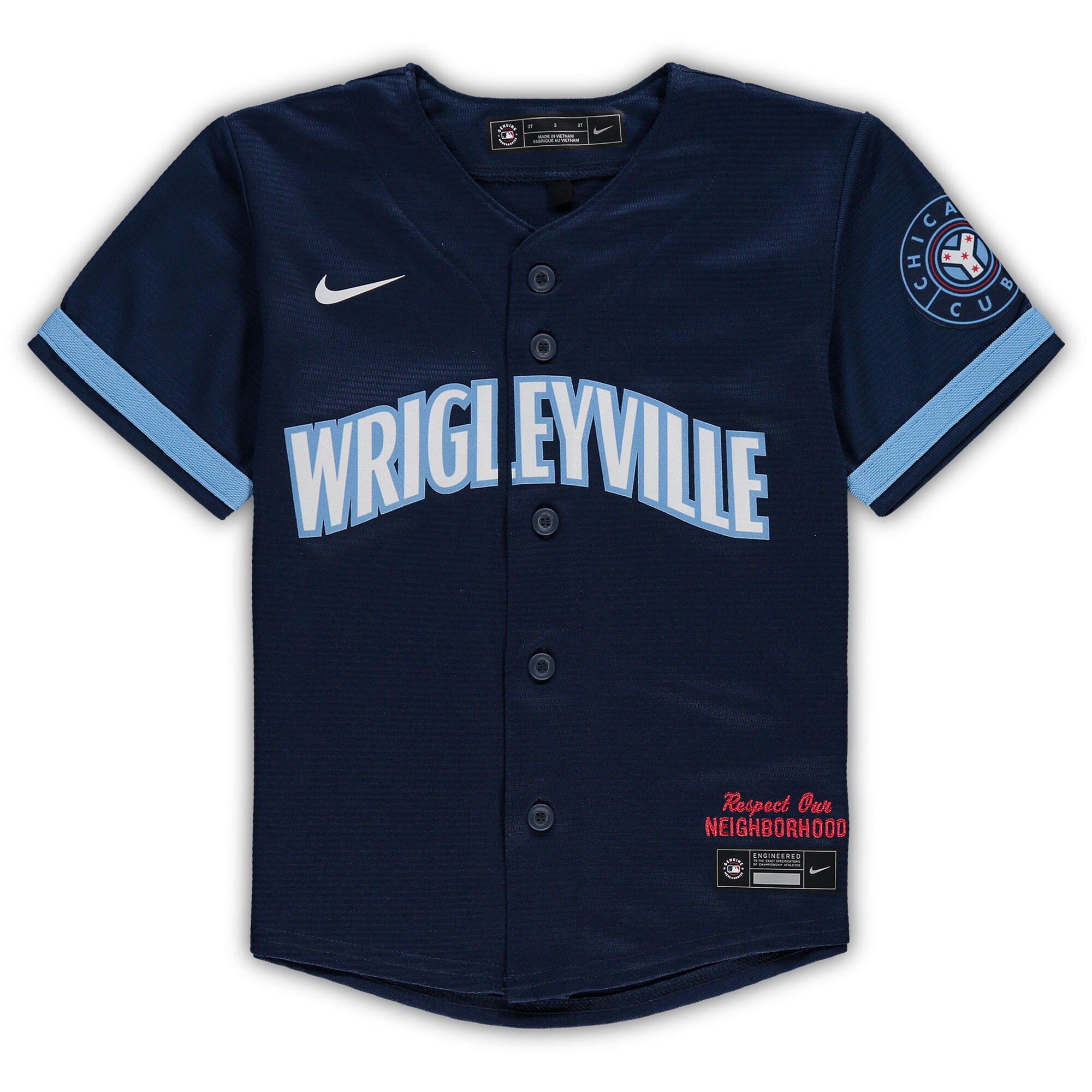 Alternative view of Chicago Cubs Toddler Mlb City Connect Replica Team Baseball Jersey - Navy