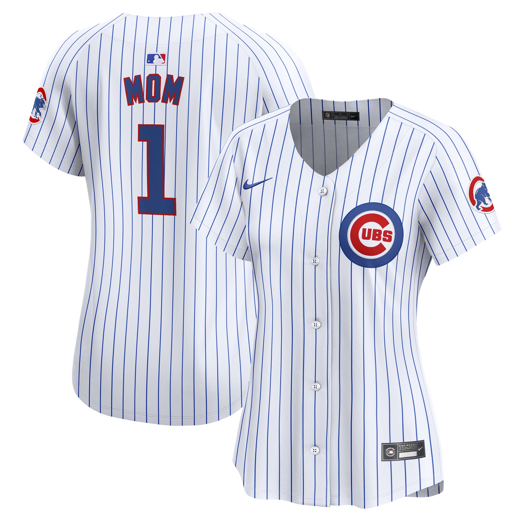 Chicago Cubs Women's #1 Mom Home Limited Baseball Jersey - White