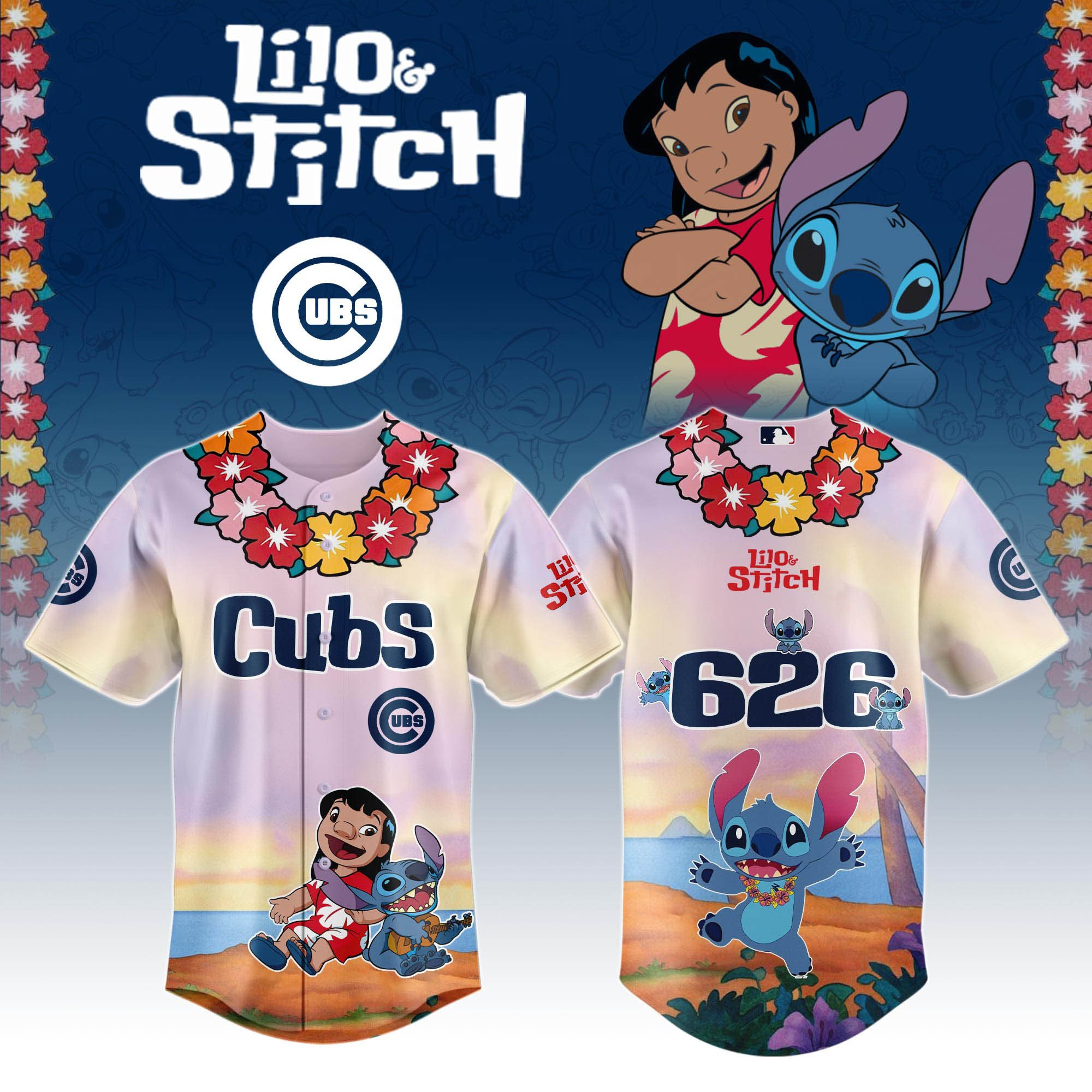 Chicago Cubs X Lilo & Stitch Special Edition Jersey 2025