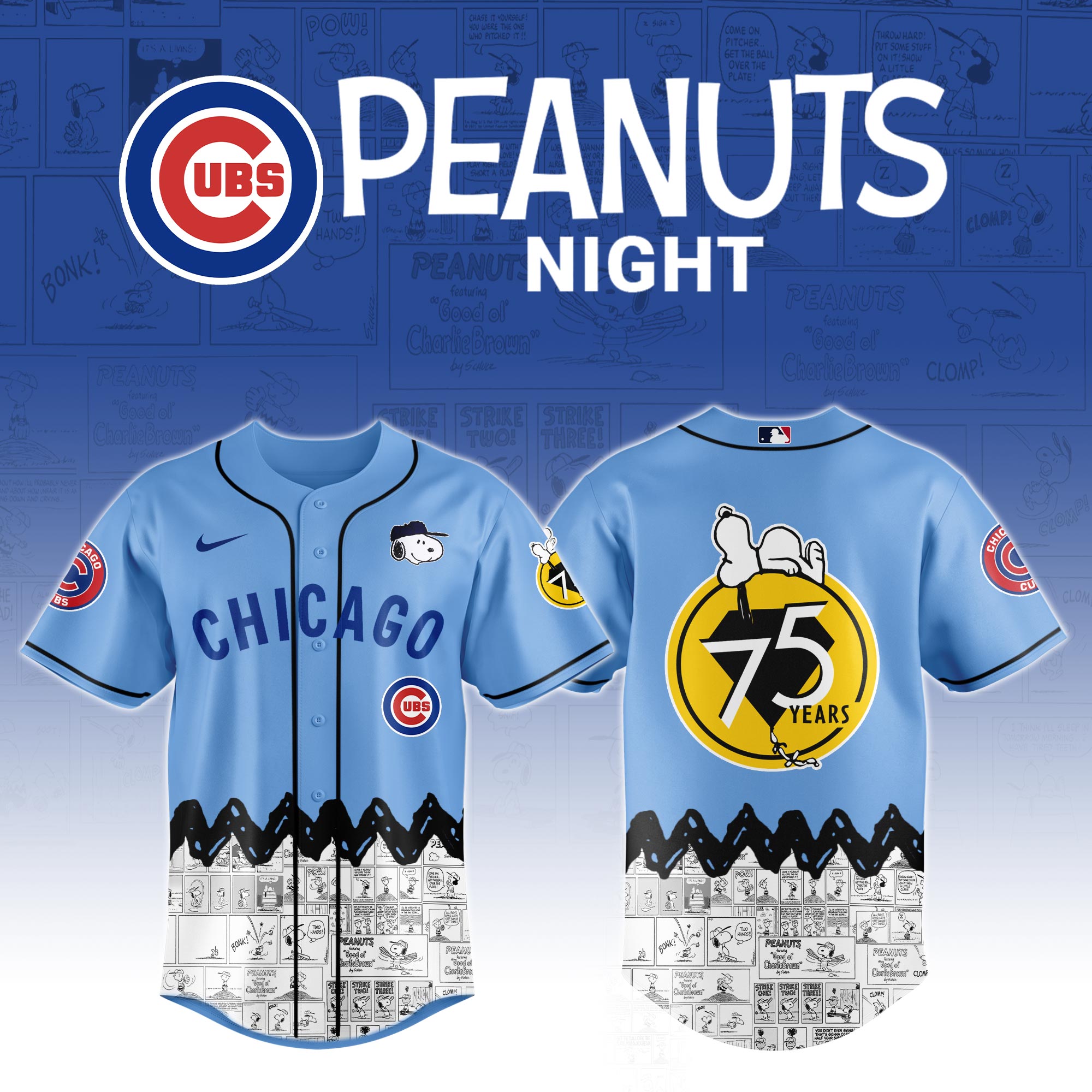 Chicago Cubs X Peanuts Night Jersey 2025