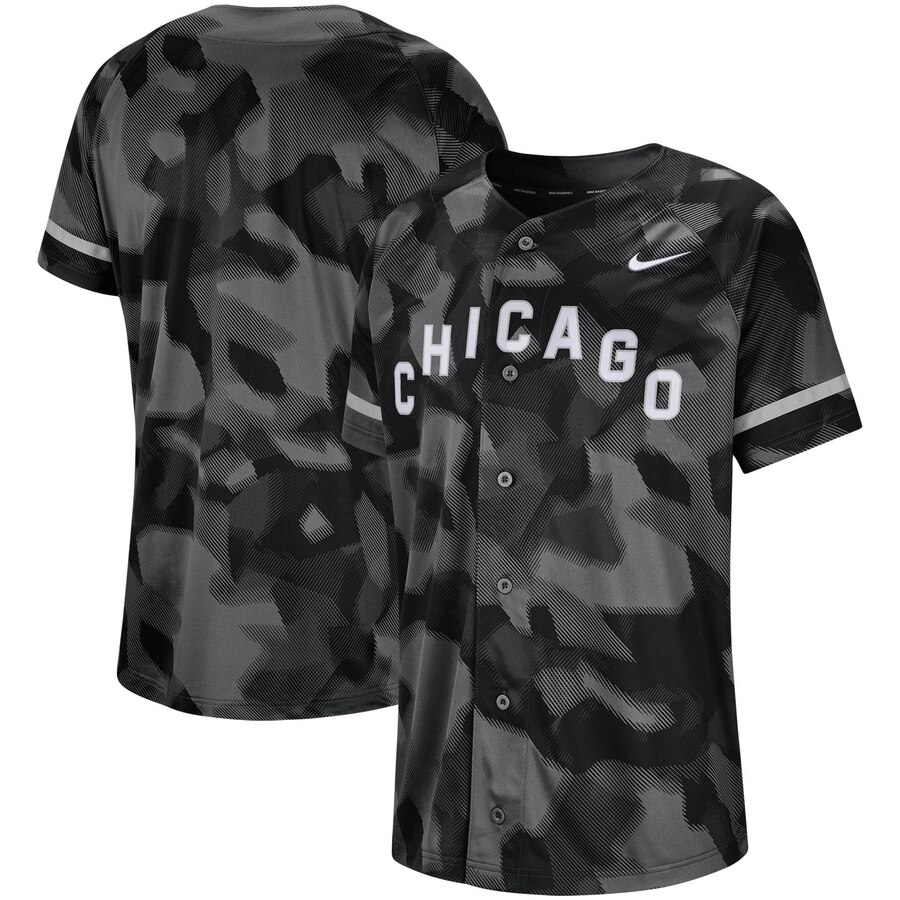 Chicago White Sox Camo Baseball Jersey - Black