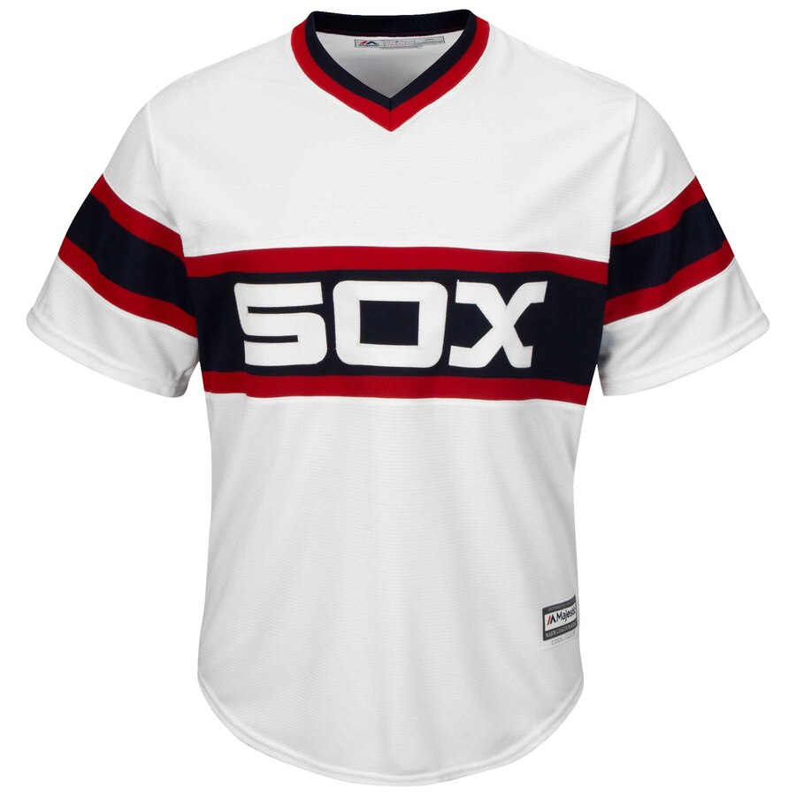 Alternative view of Chicago White Sox Majestic Throwback Official Cool Base Baseball Jersey – White