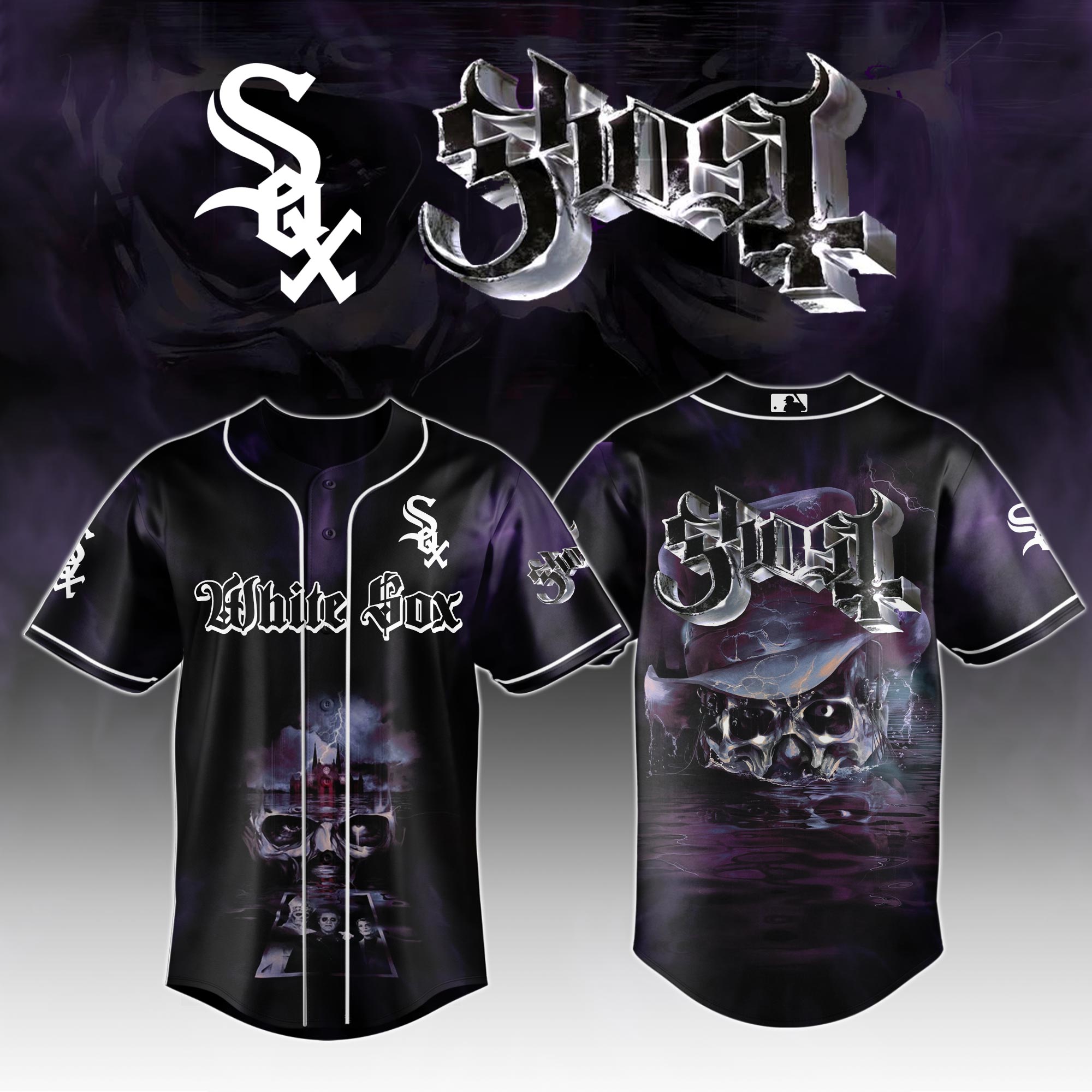Chicago White Sox Mlb X Ghost Night Show Baseball Jersey
