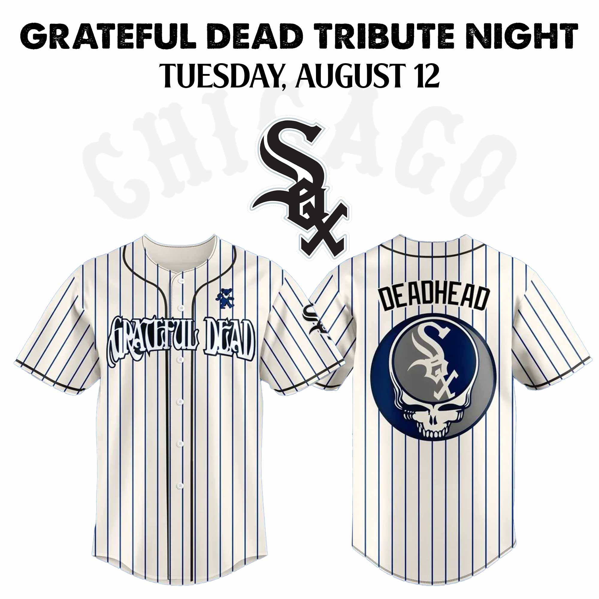 Chicago White Sox Mlb X Grateful Dead Tribute Night Baseball Jersey