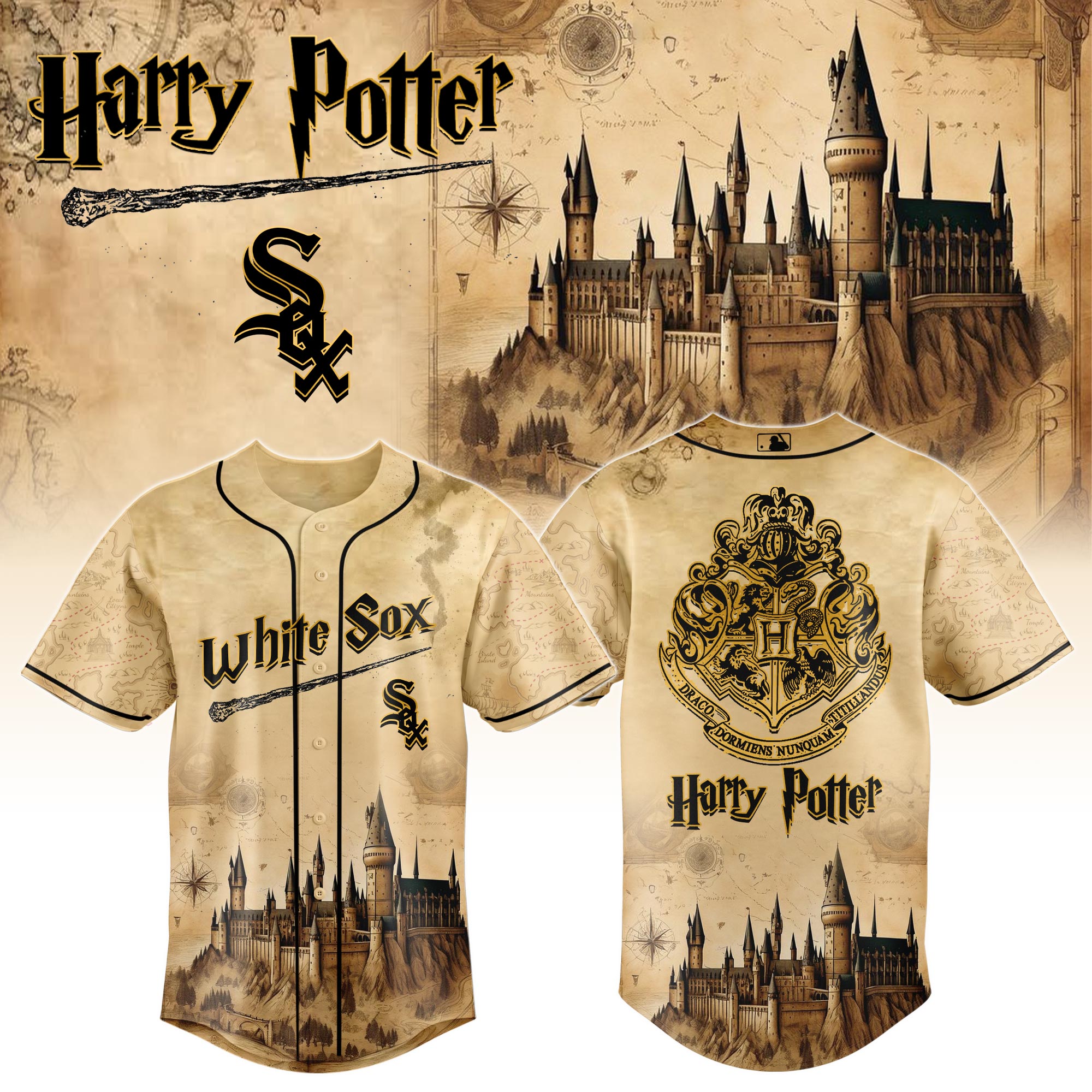 Chicago White Sox Mlb X Harry Potter Magic On The Mound Baseball Jersey