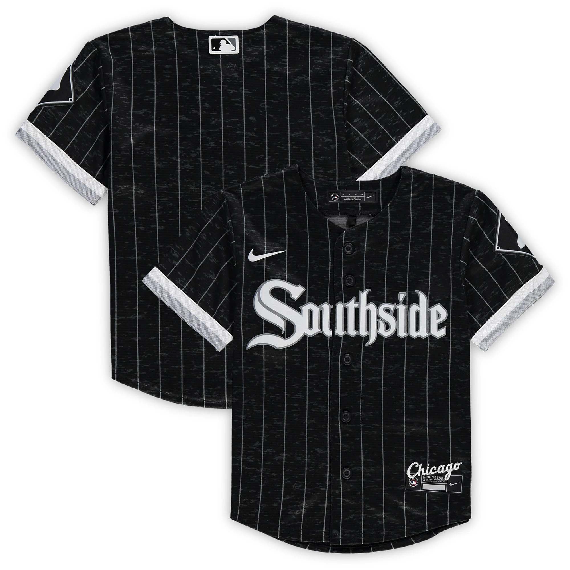 Chicago White Sox Preschool Mlb City Connect Replica Team Baseball Jersey - Black/gray