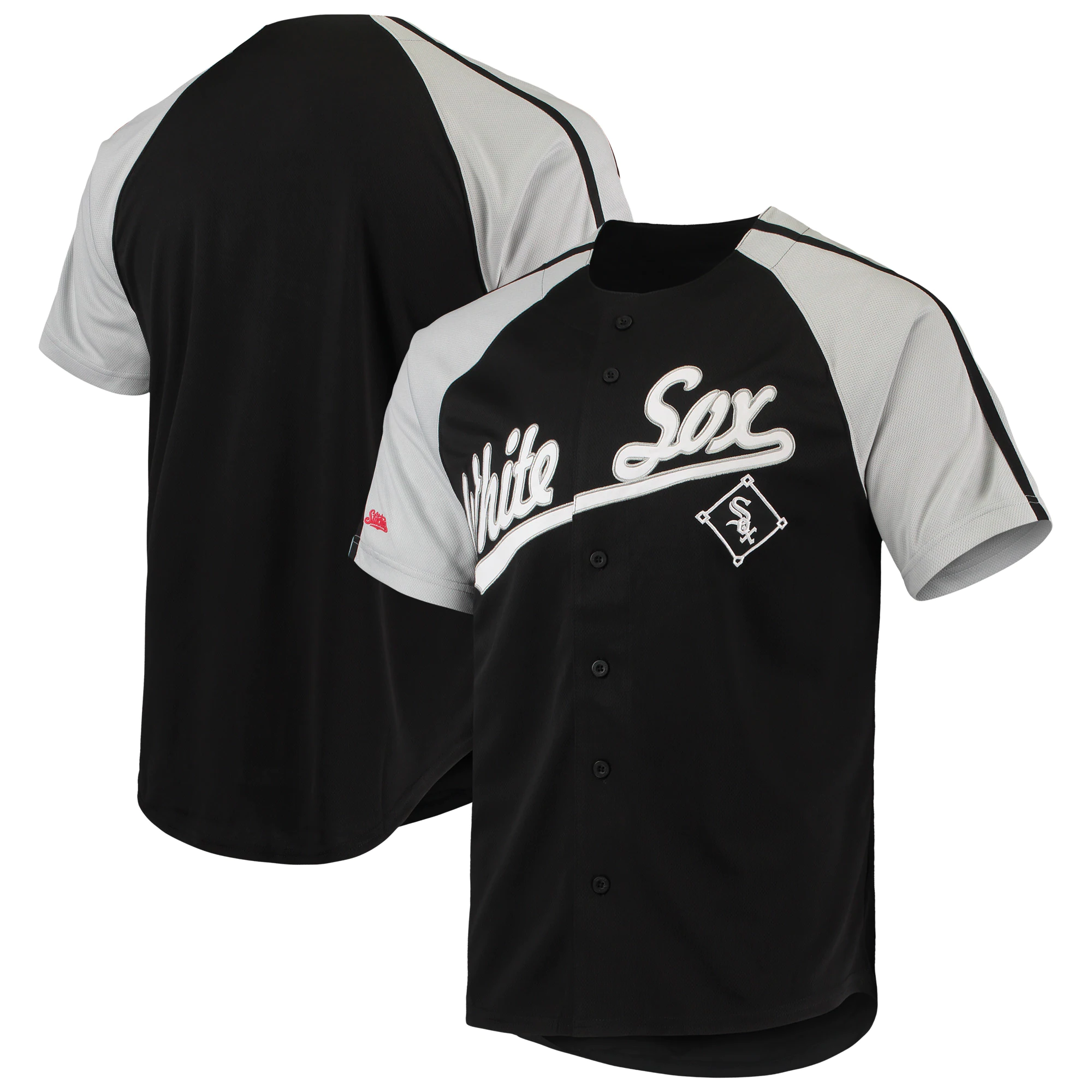Chicago White Sox Stitches Button-down Raglan Replica Baseball Jersey - Black
