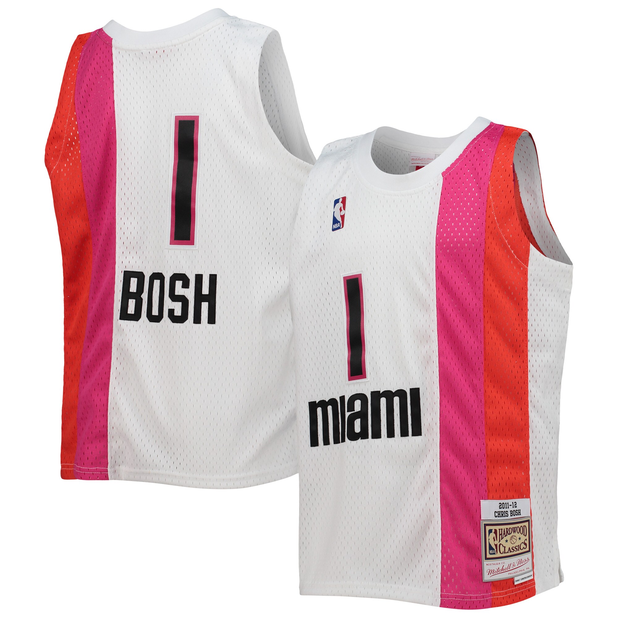 Chris Bosh Miami Heat Mitchell & Ness Youth 2011/12 Hardwood Classics Swingman Basketball Jersey - White