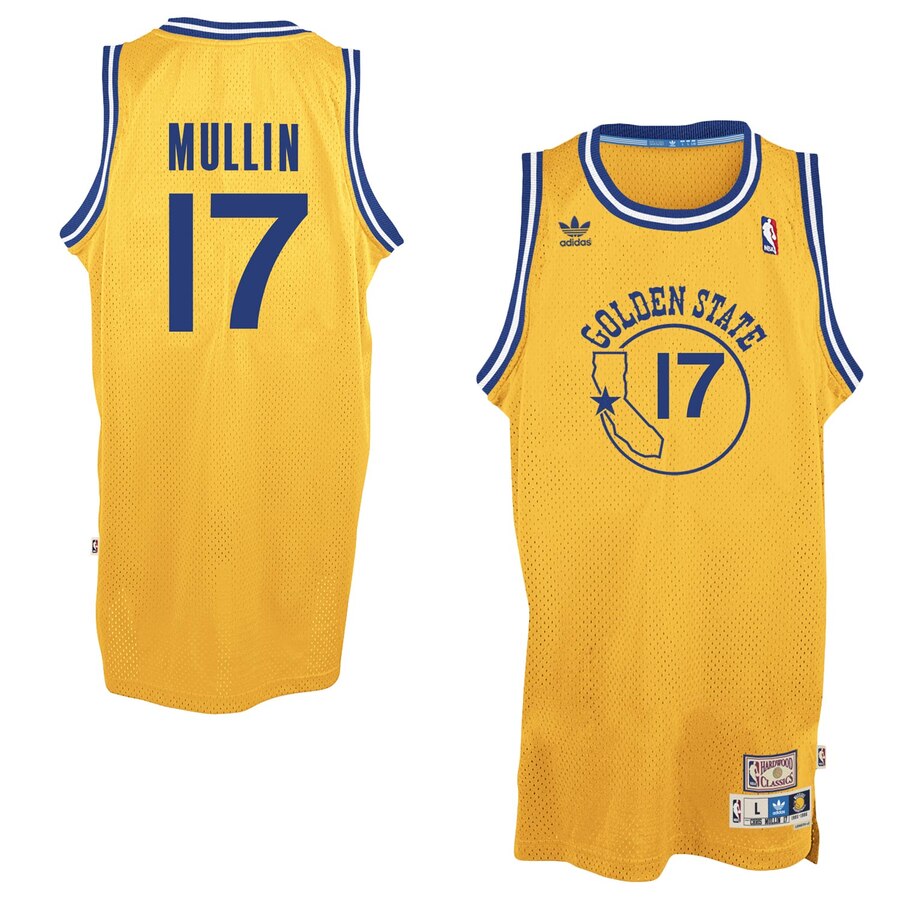 Chris Mullin Golden State Warriors Adidas Hardwood Classics Swingman Basketball Jersey - Gold