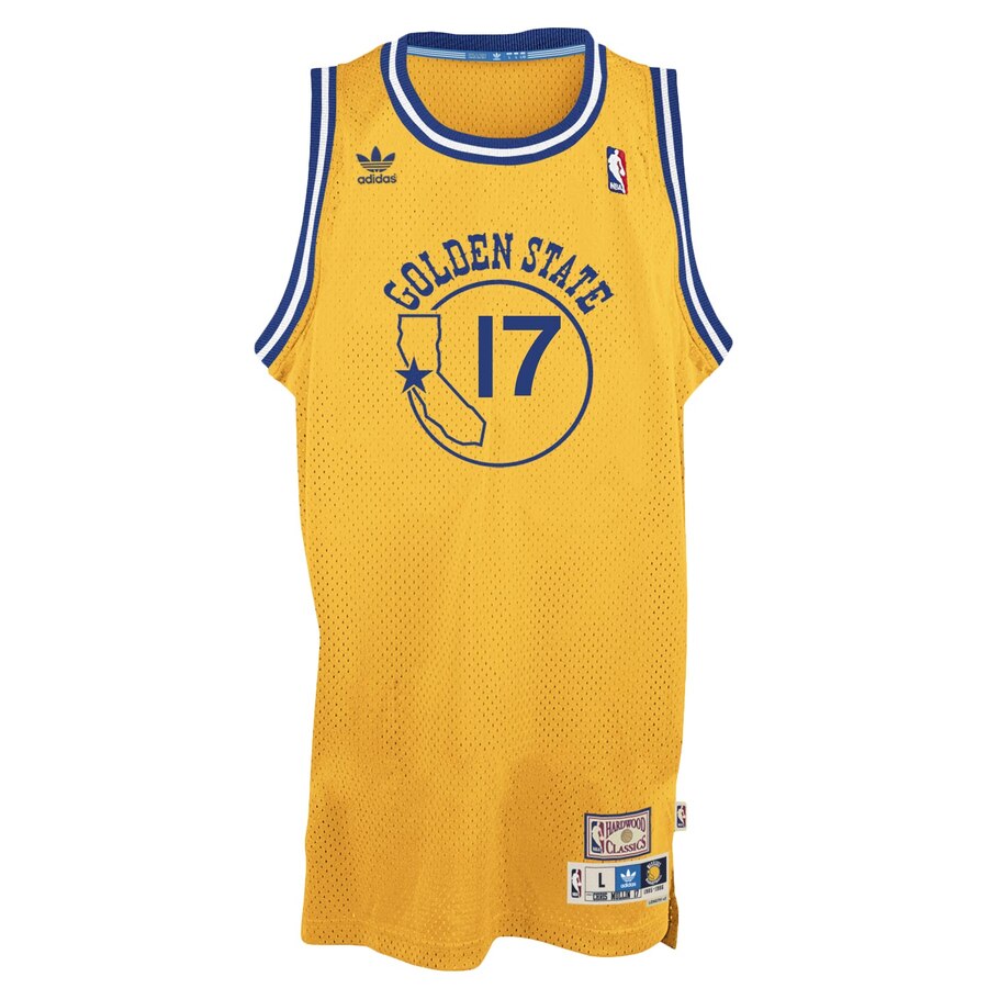Alternative view of Chris Mullin Golden State Warriors Adidas Hardwood Classics Swingman Basketball Jersey - Gold