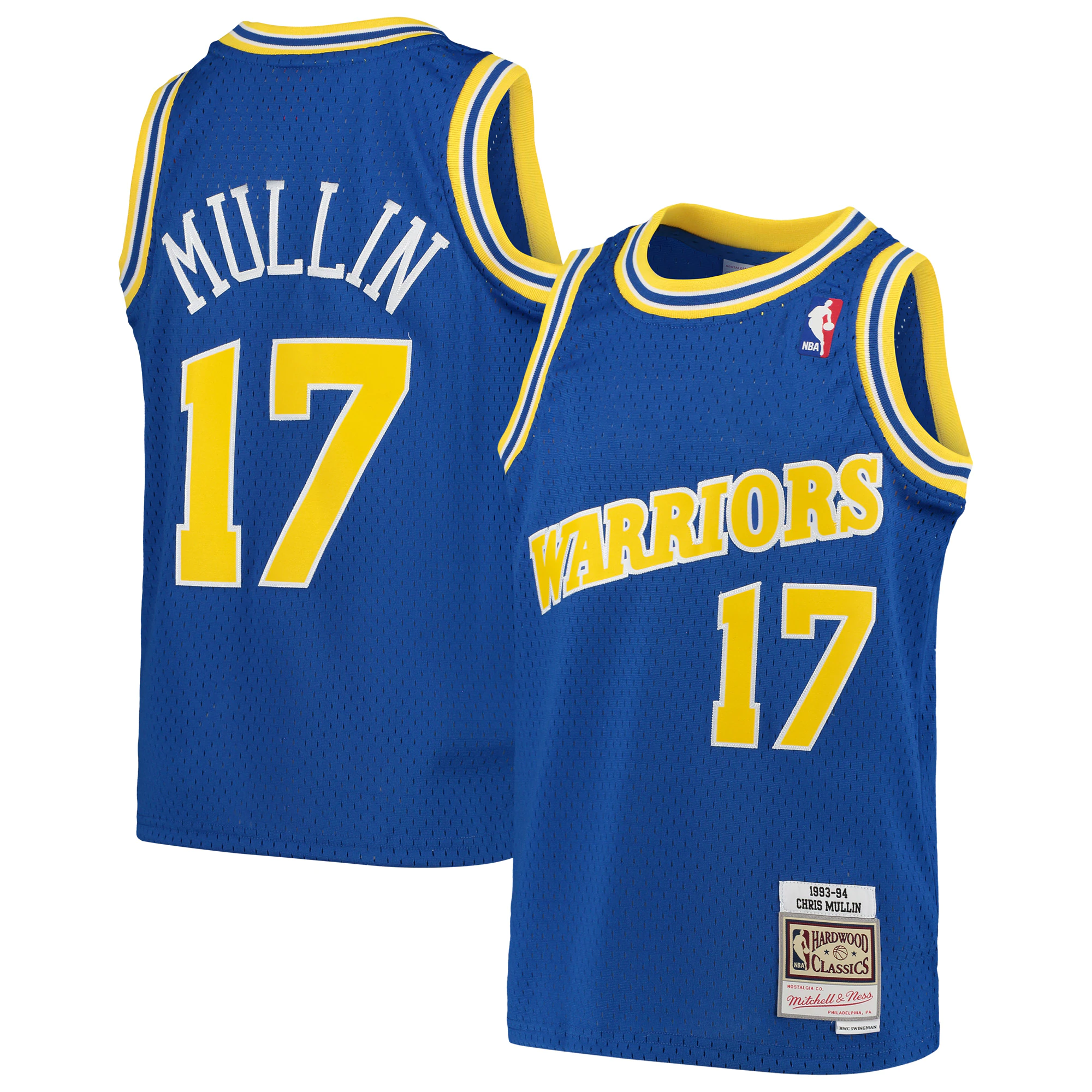 Chris Mullin Golden State Warriors Mitchell & Ness Youth 1993-94 Hardwood Classics Swingman Throwback Basketball Jersey - Royal