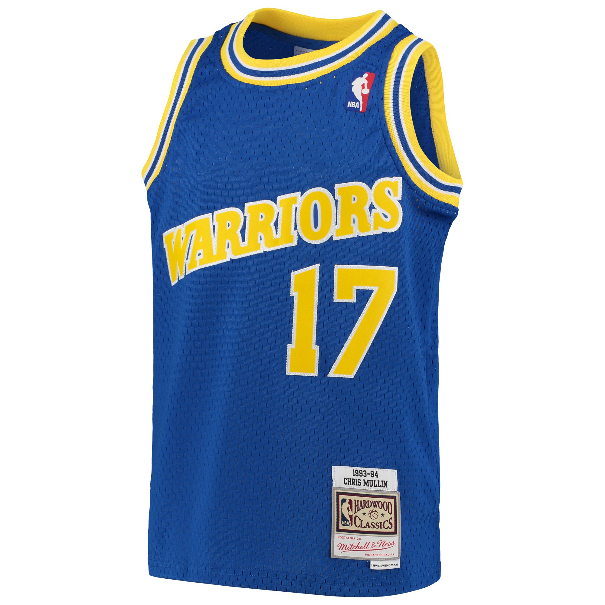 Alternative view of Chris Mullin Golden State Warriors Mitchell & Ness Youth 1993/94 Hardwood Classics Swingman Basketball Jersey - Royal