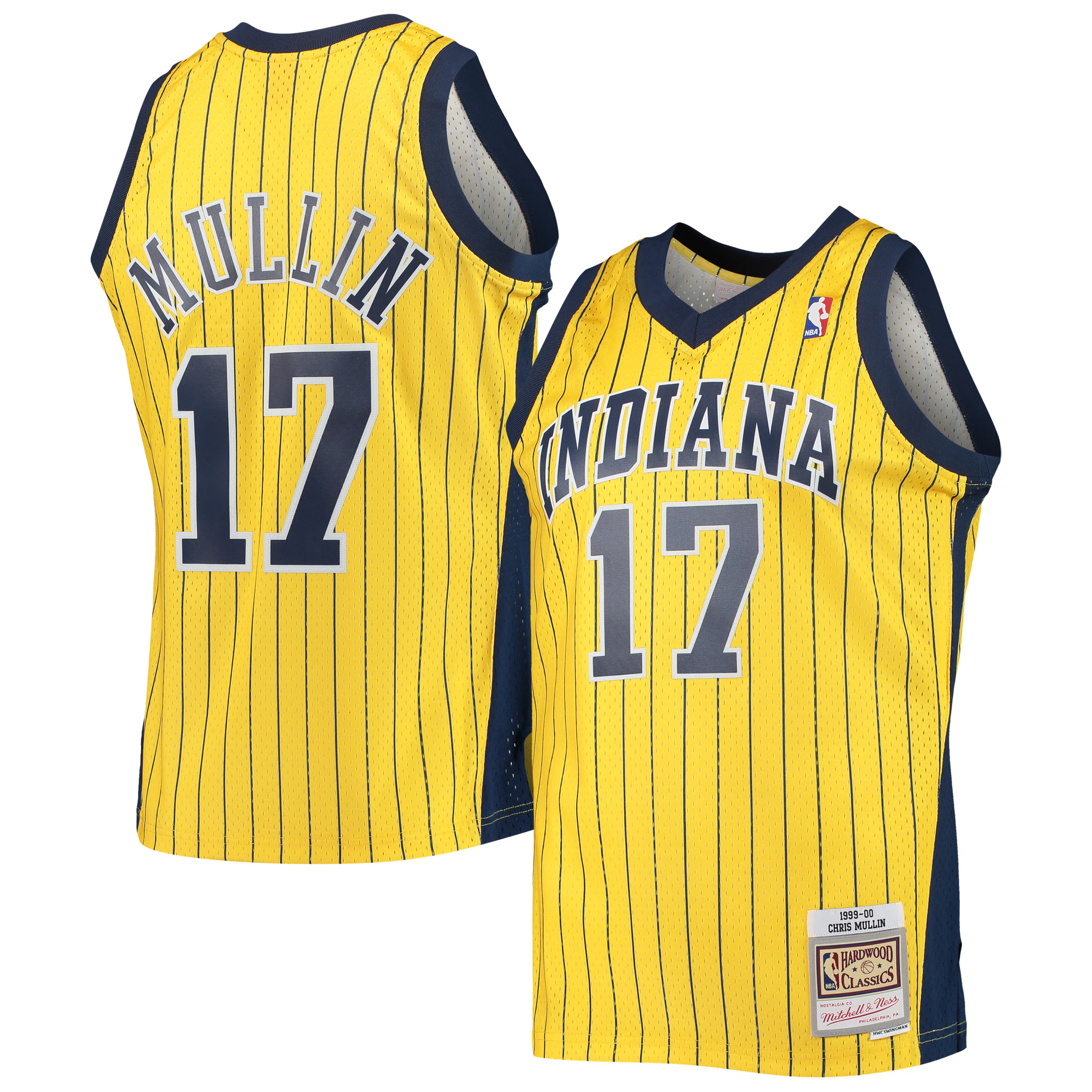Chris Mullin Indiana Pacers Mitchell & Ness 1999-00 Hardwood Classics Swingman Basketball Jersey - Gold