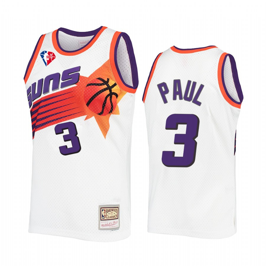 Chris Paul 3 Phoenix Suns 75th Anniversary Logo White Basketball Jersey Throwback - JS760 